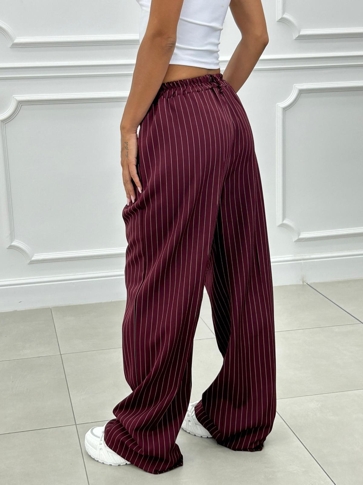 PANTALONI GESSATI CON VITA ELASTICA AI26