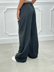 PANTALONI GESSATI CON VITA ELASTICA AI26