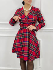VESTITO TARTAN CON BOTTONI AUTUMN COLLECTION