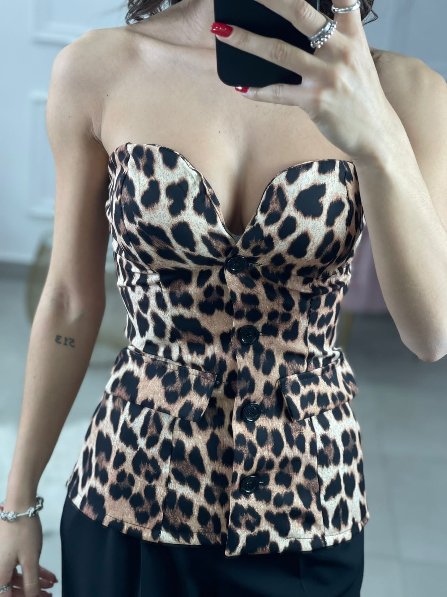 TOP FASCIA CON BOTTONI 10455