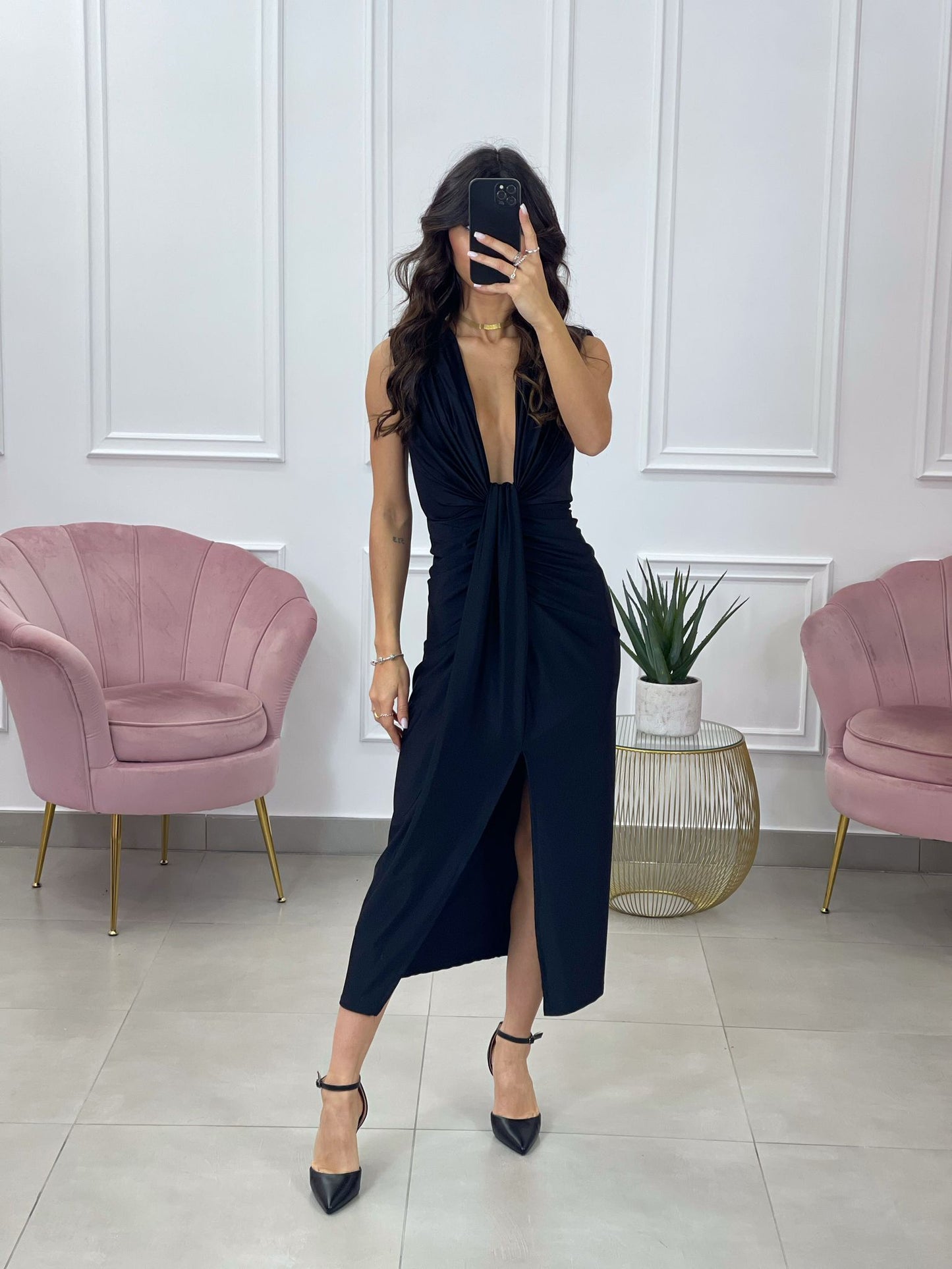 VESTITO LUNGO CON SPALLINE AQ5833