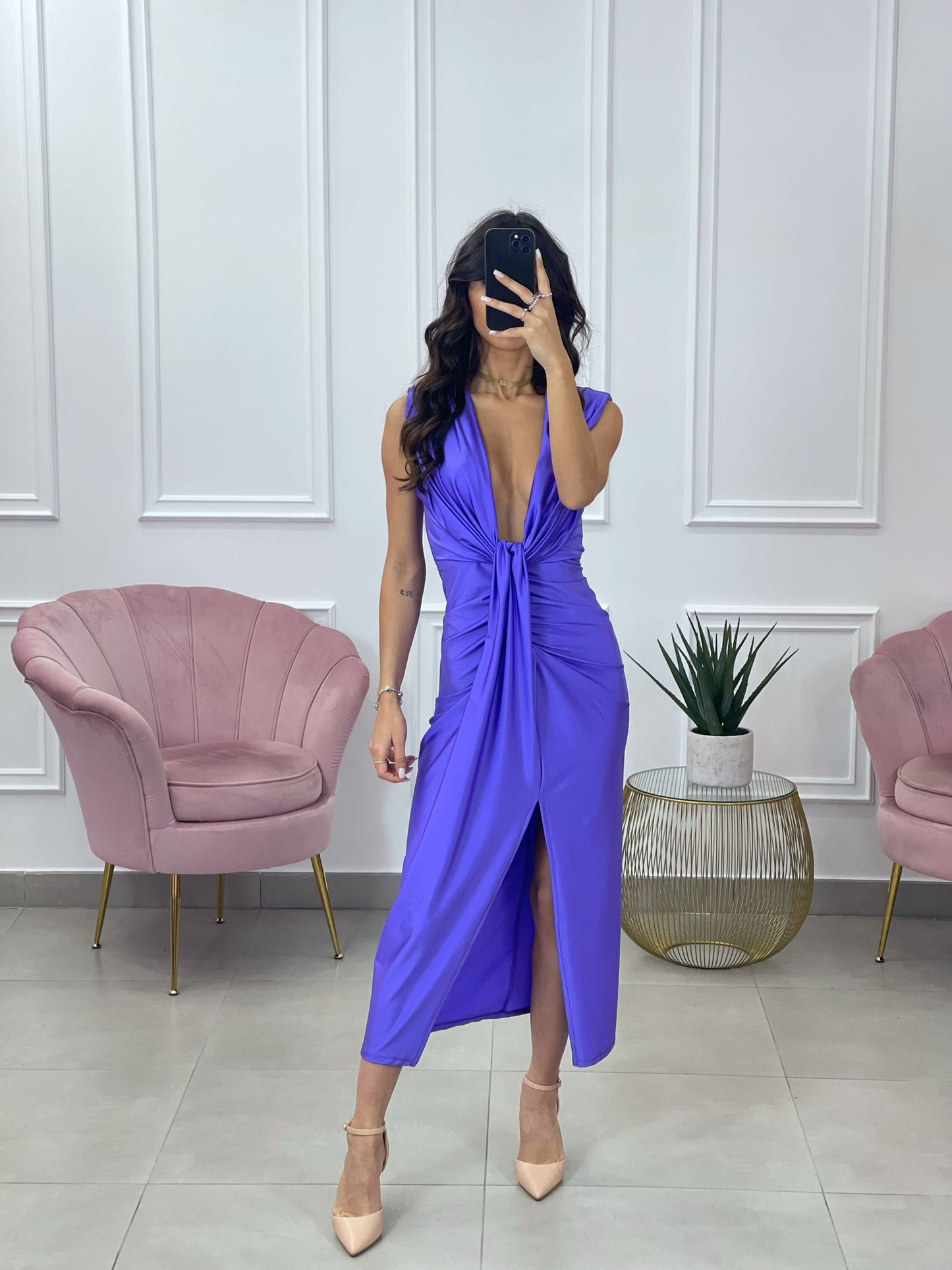 VESTITO LUNGO CON SPALLINE AQ5833