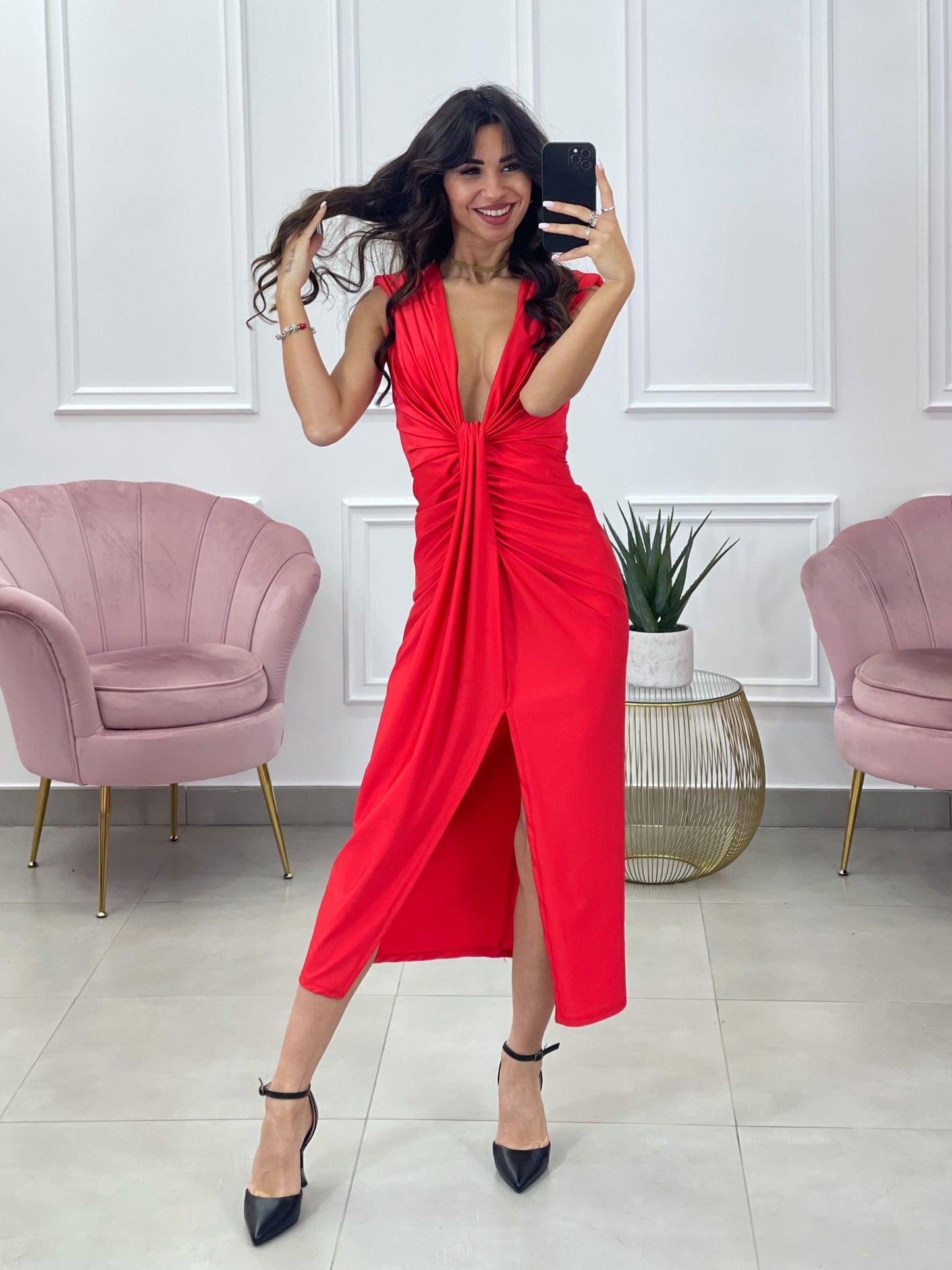 VESTITO LUNGO CON SPALLINE AQ5833