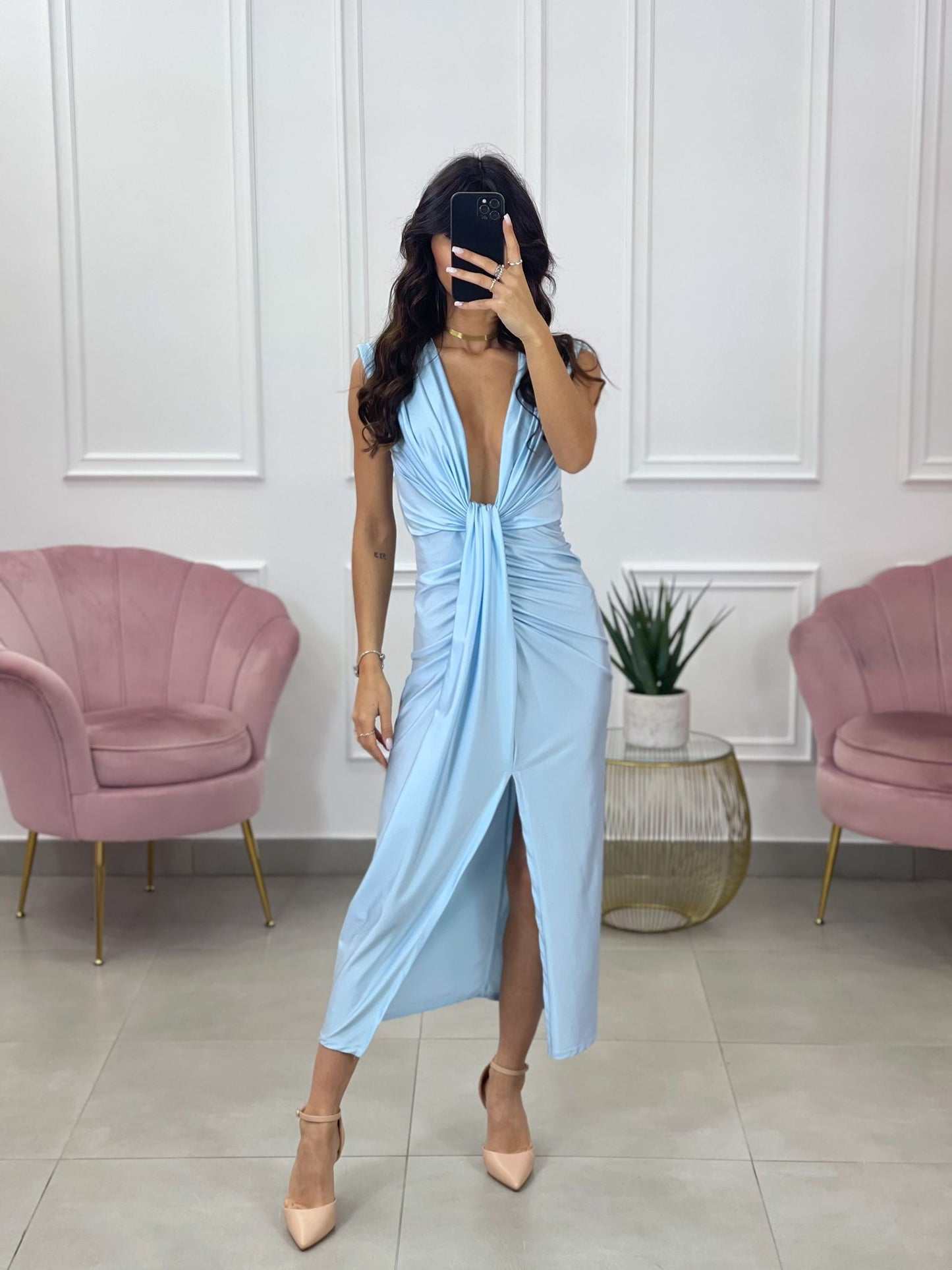 VESTITO LUNGO CON SPALLINE AQ5833
