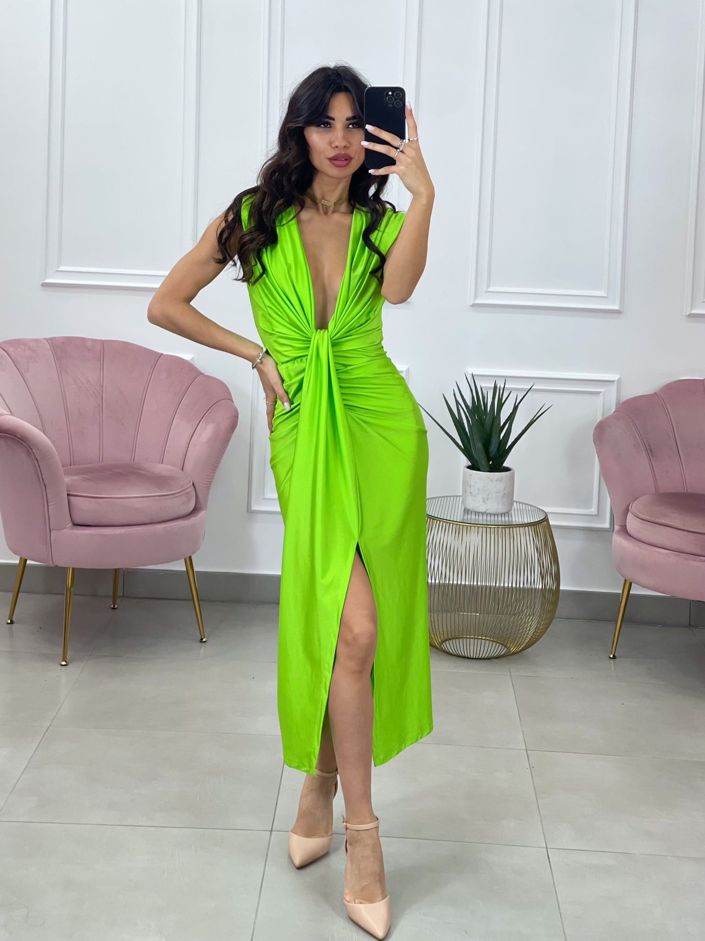 VESTITO LUNGO CON SPALLINE AQ5833