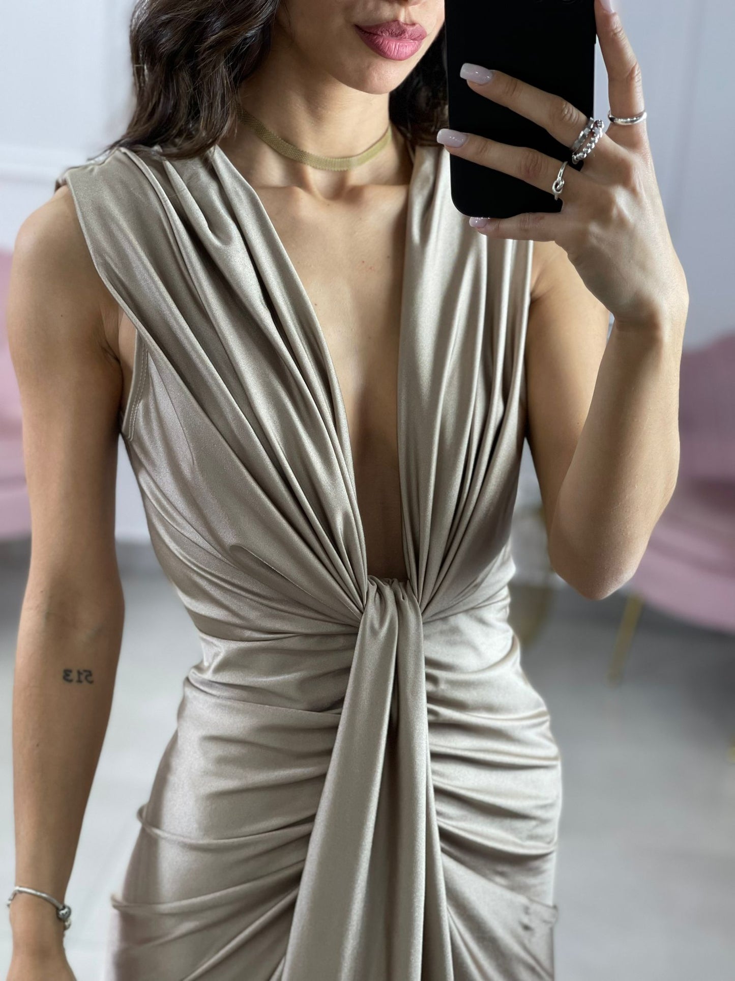 VESTITO LUNGO CON SPALLINE AQ5833