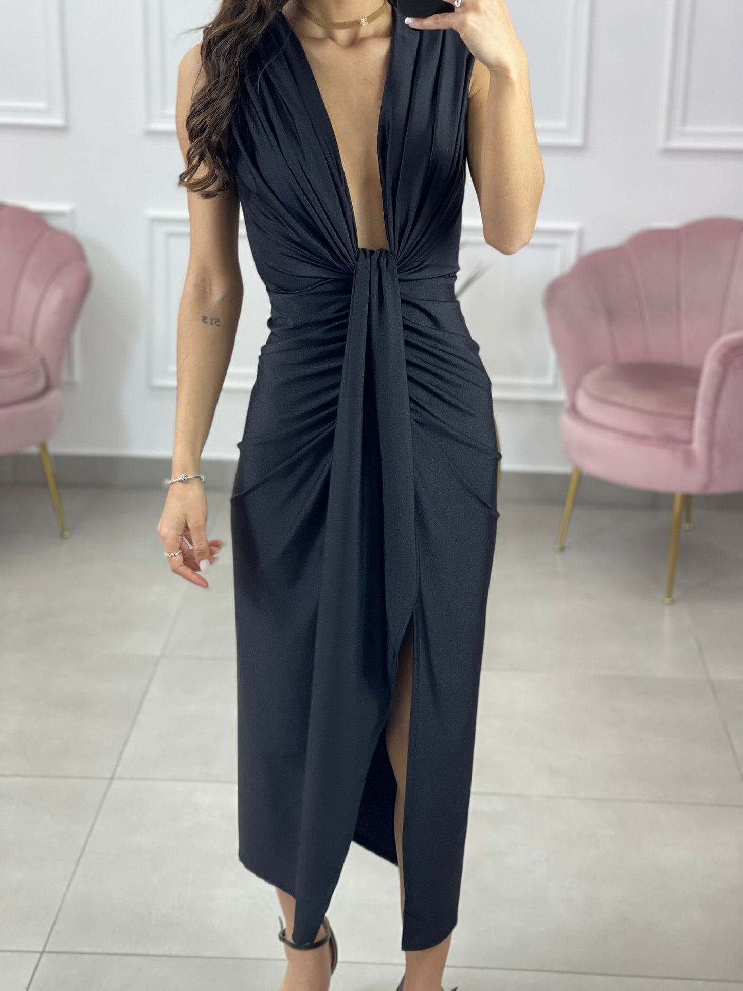VESTITO LUNGO CON SPALLINE AQ5833
