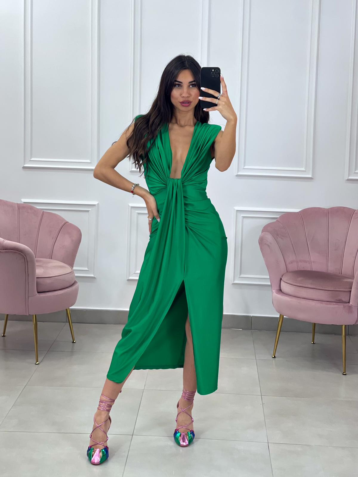 VESTITO LUNGO CON SPALLINE AQ5833