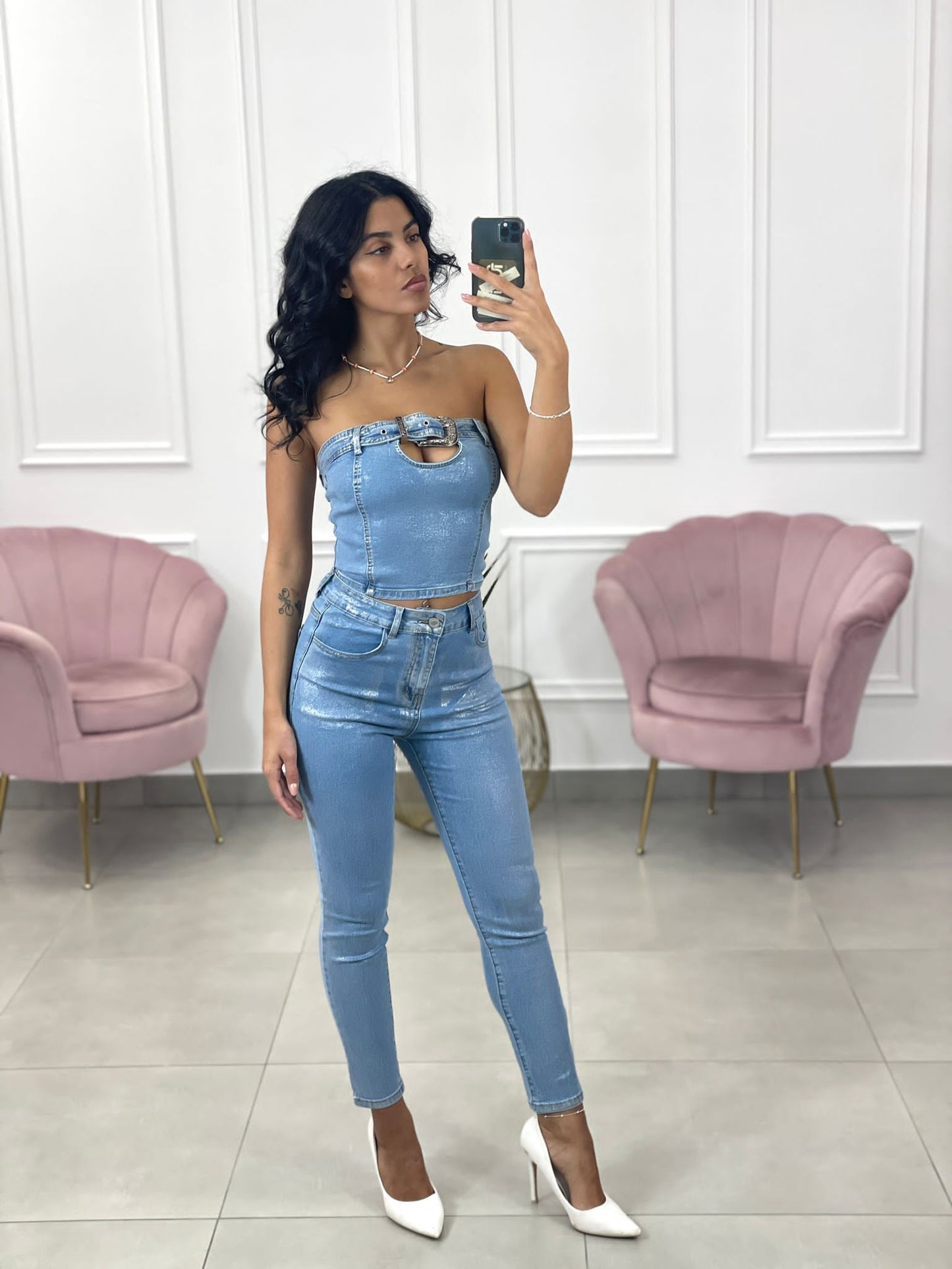 JEANS EFFETTO SATINATO