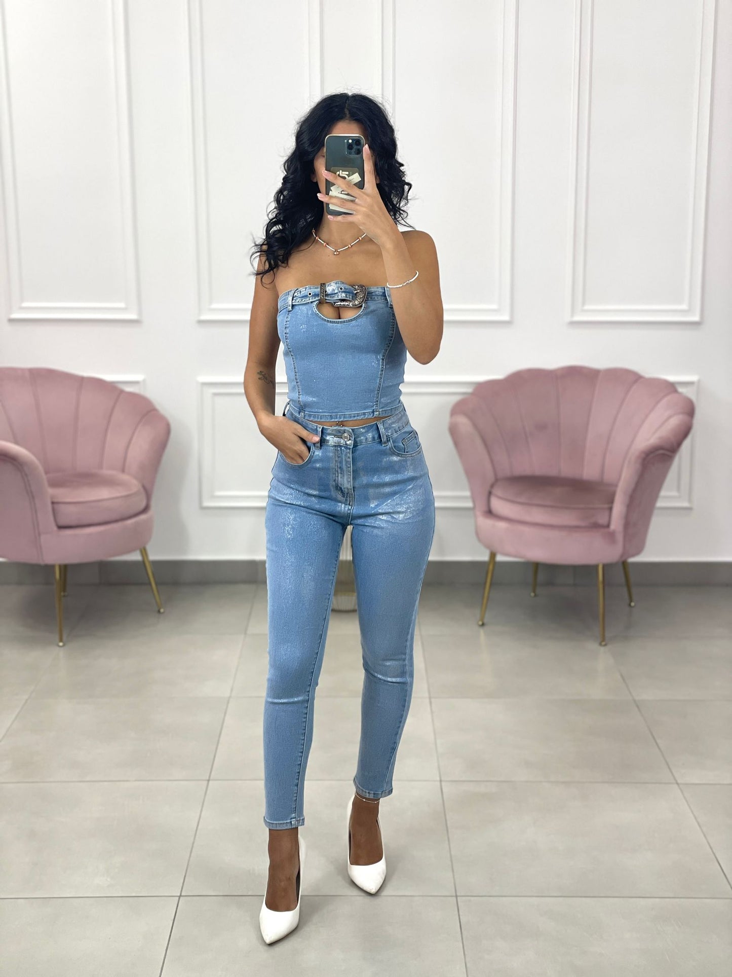 JEANS EFFETTO SATINATO