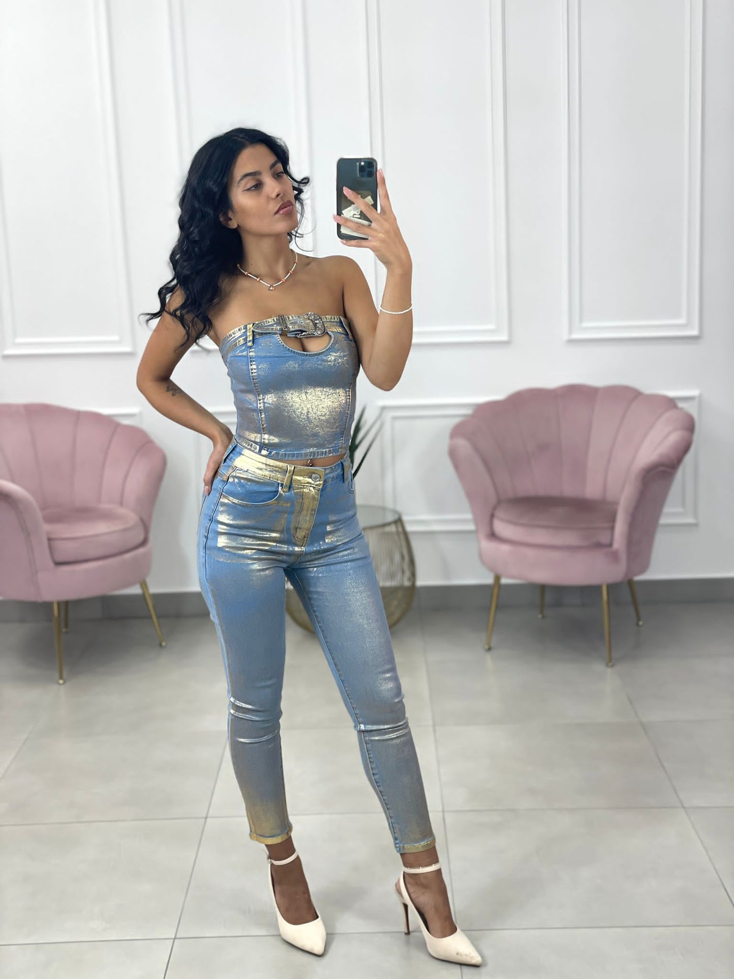 JEANS EFFETTO SATINATO