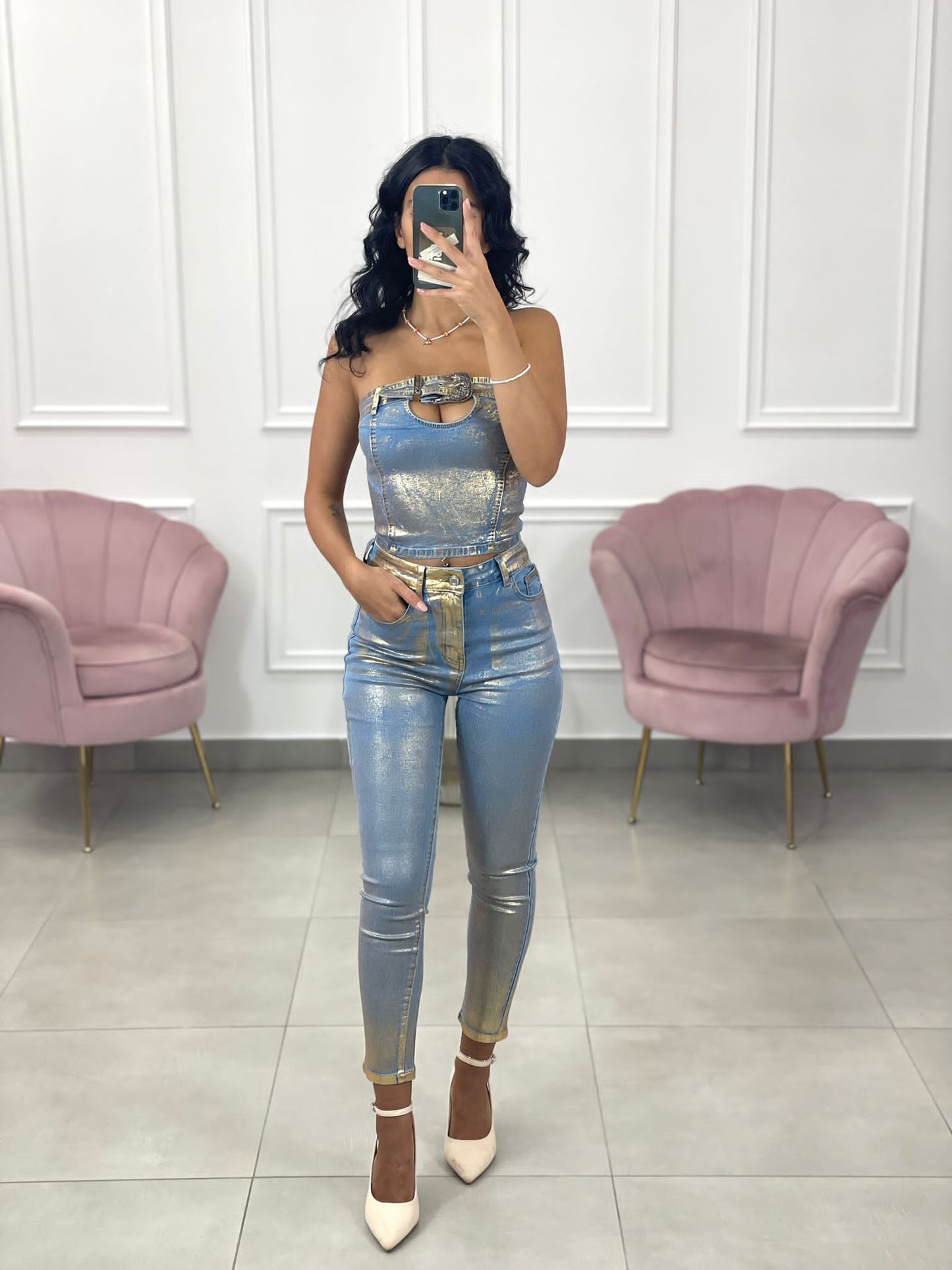 JEANS EFFETTO SATINATO