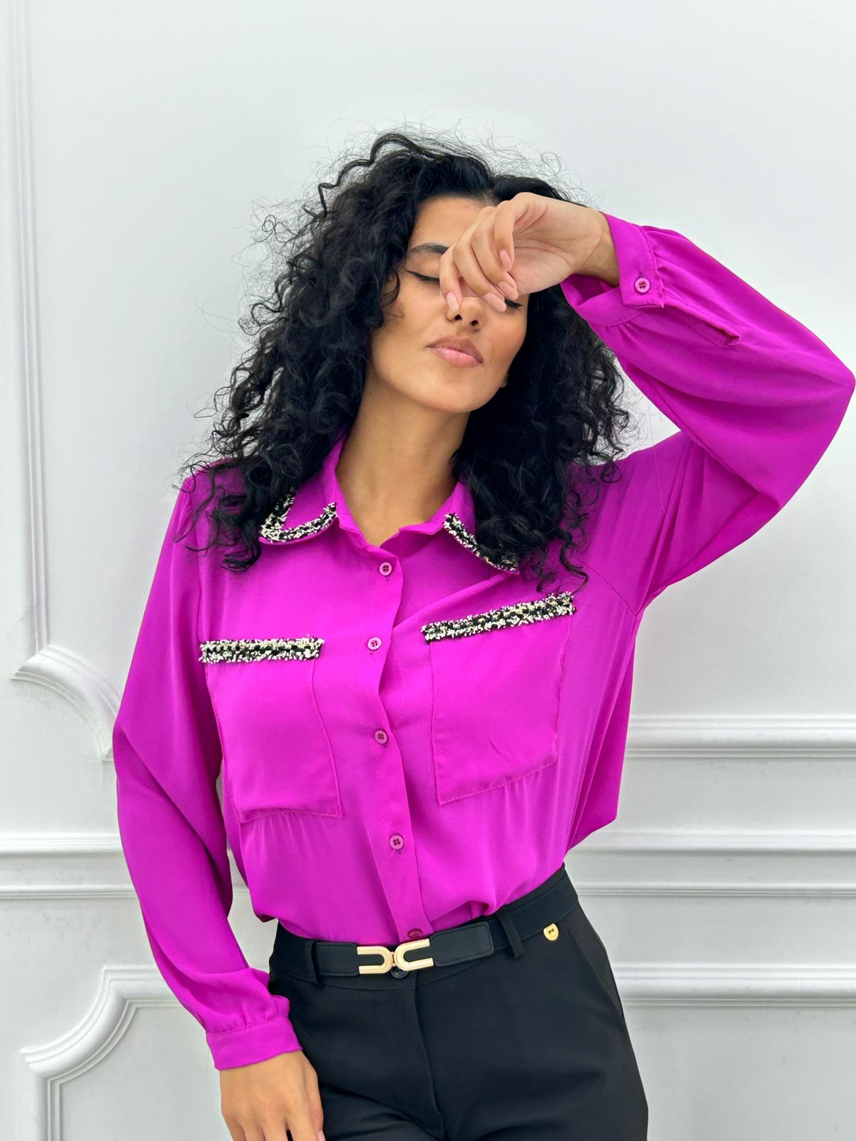 CAMICIA GEORGETTE CON TASCHINI