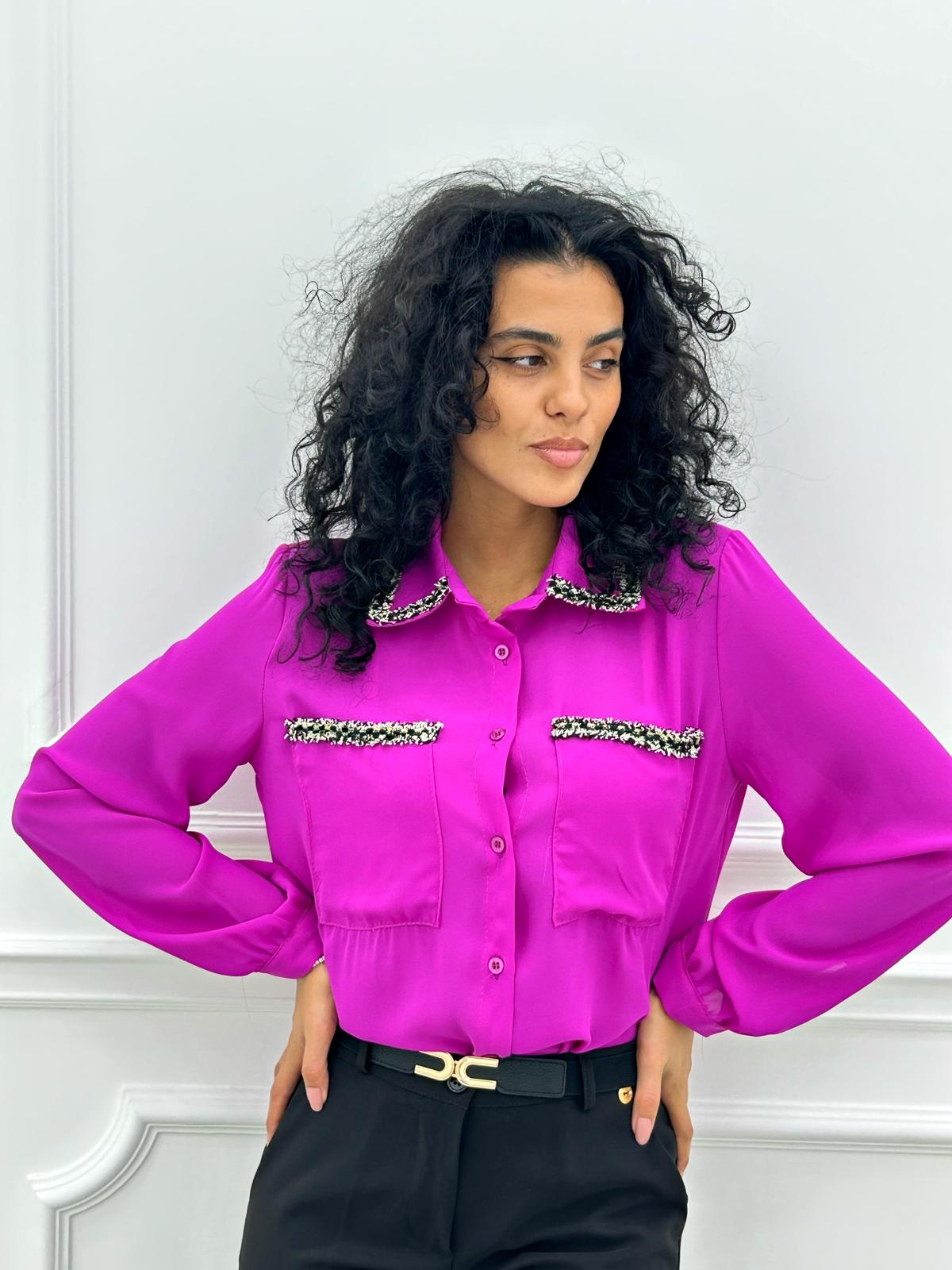 CAMICIA GEORGETTE CON TASCHINI