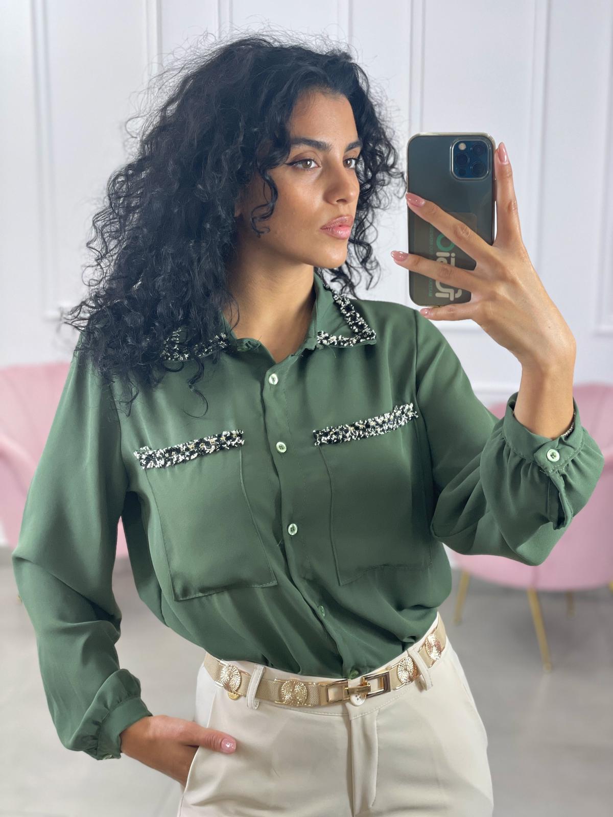 CAMICIA GEORGETTE CON TASCHINI