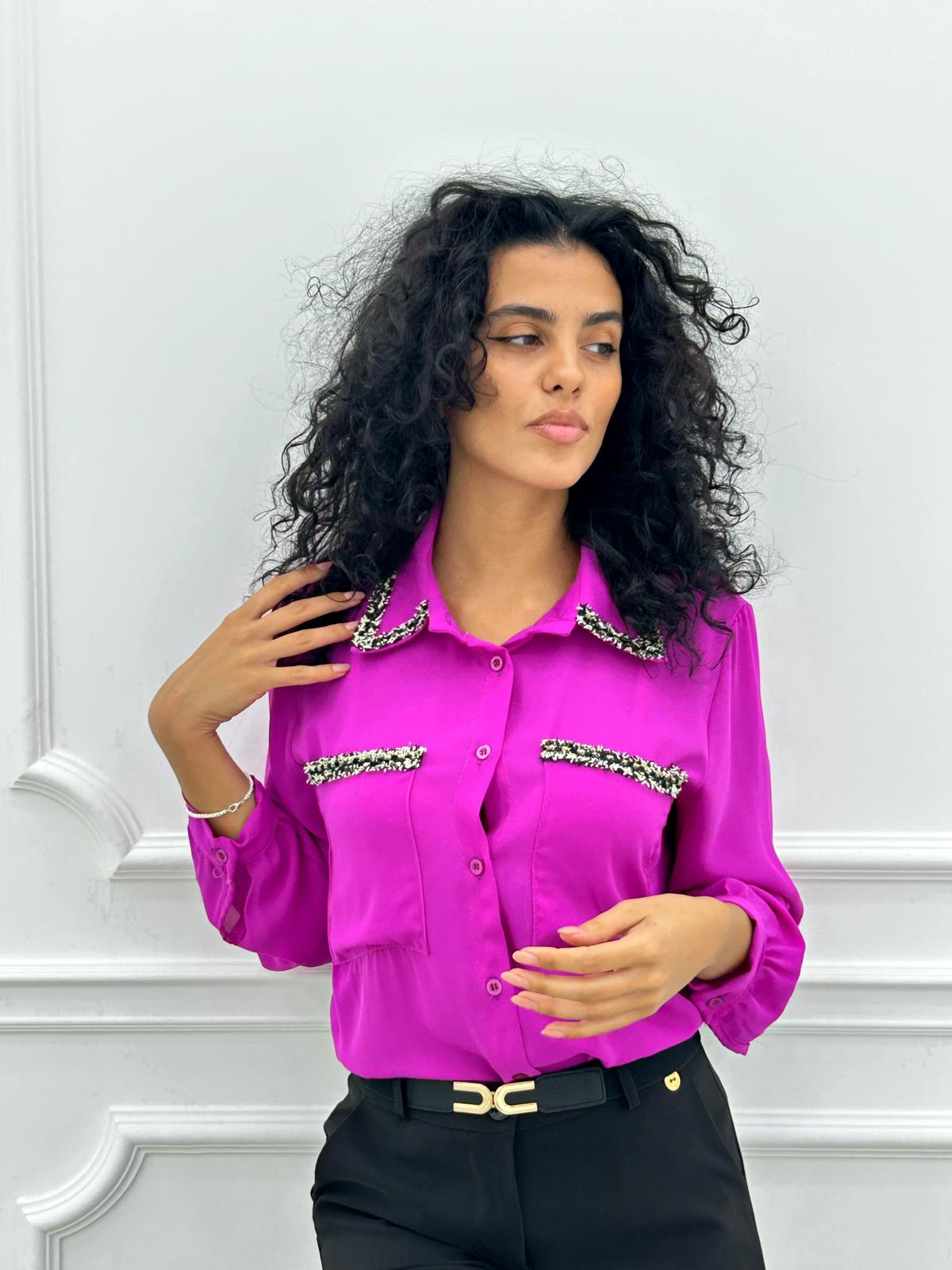 CAMICIA GEORGETTE CON TASCHINI
