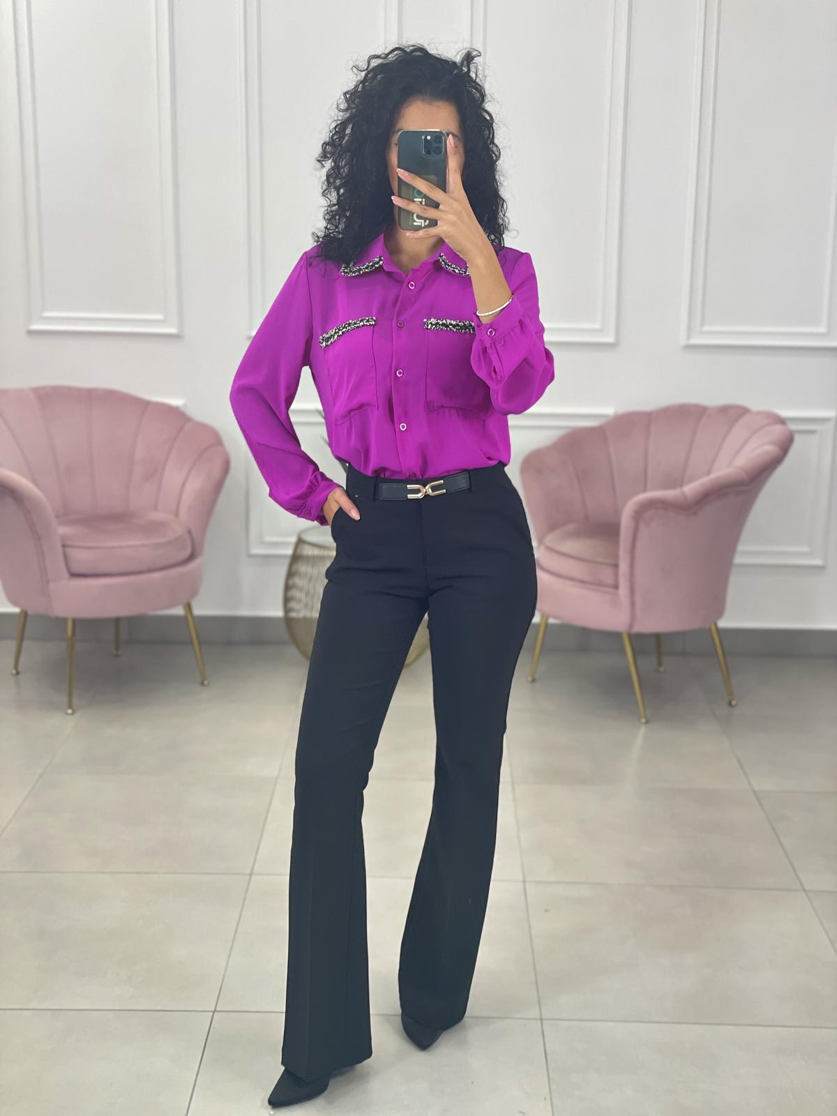 CAMICIA GEORGETTE CON TASCHINI