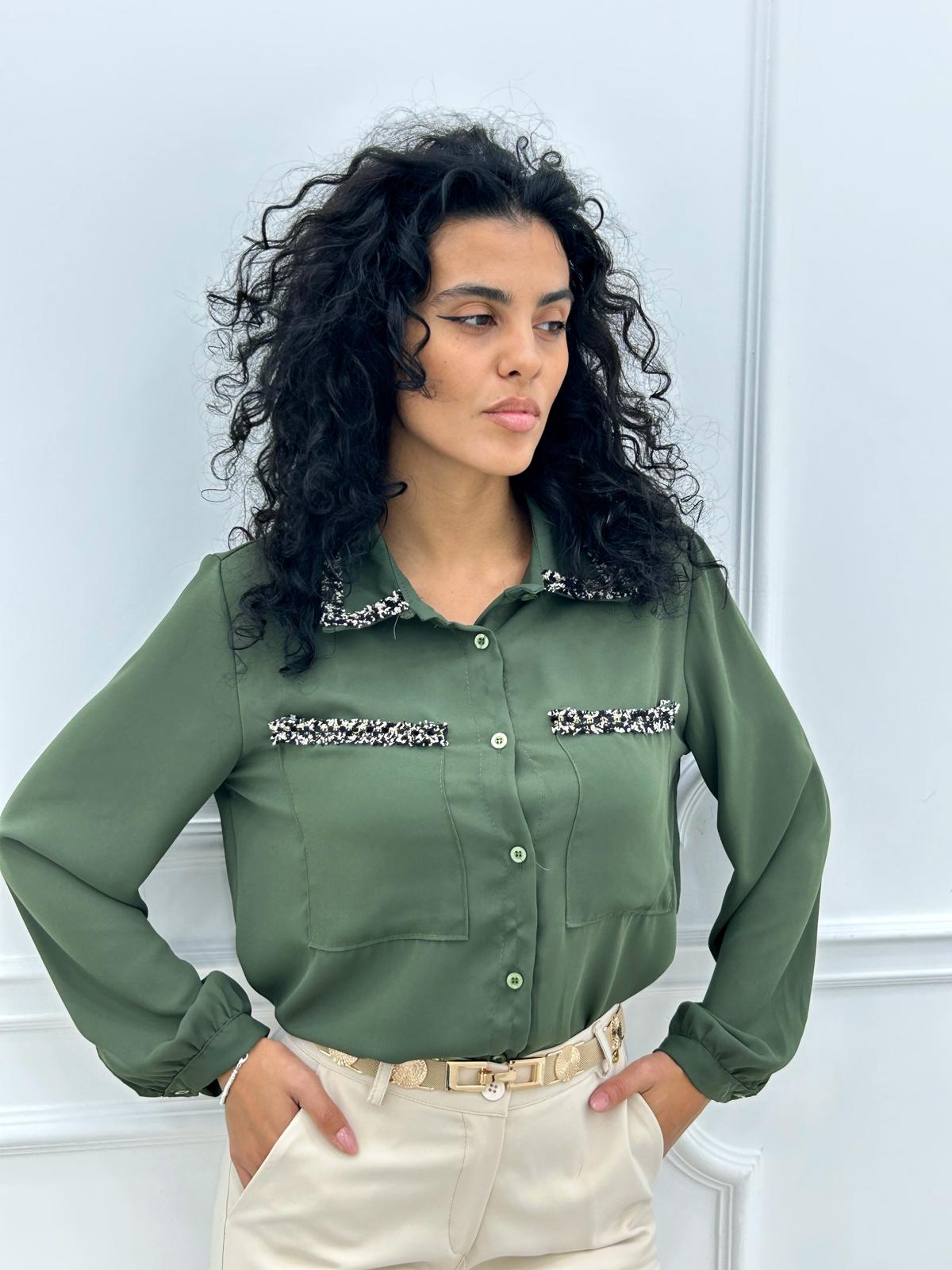 CAMICIA GEORGETTE CON TASCHINI