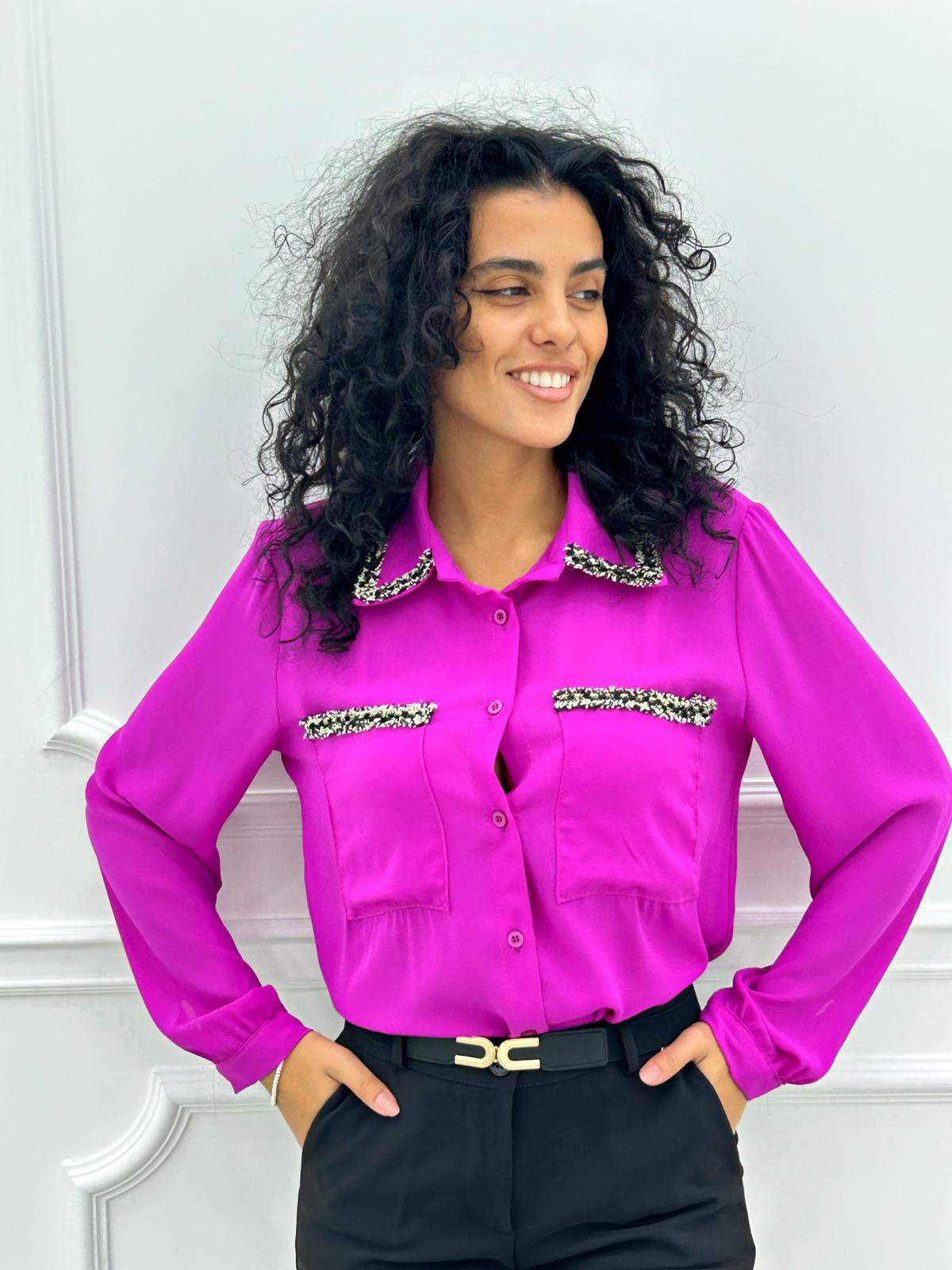 CAMICIA GEORGETTE CON TASCHINI