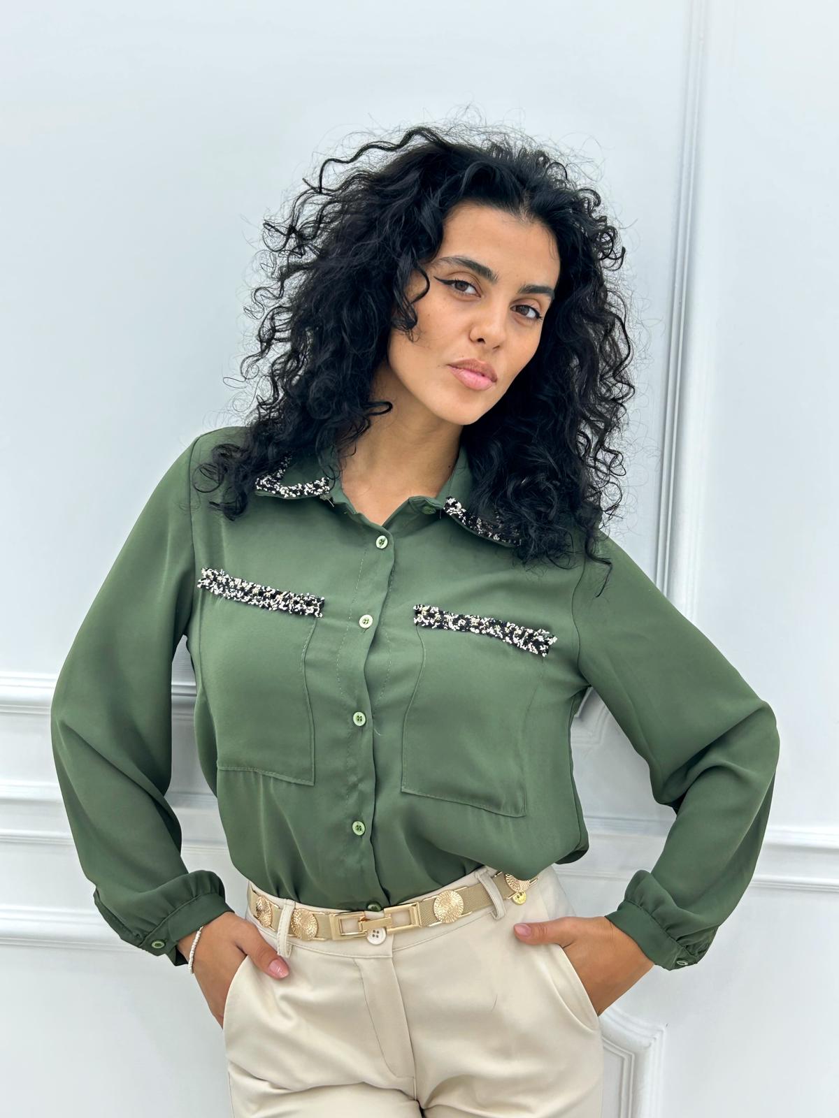 CAMICIA GEORGETTE CON TASCHINI