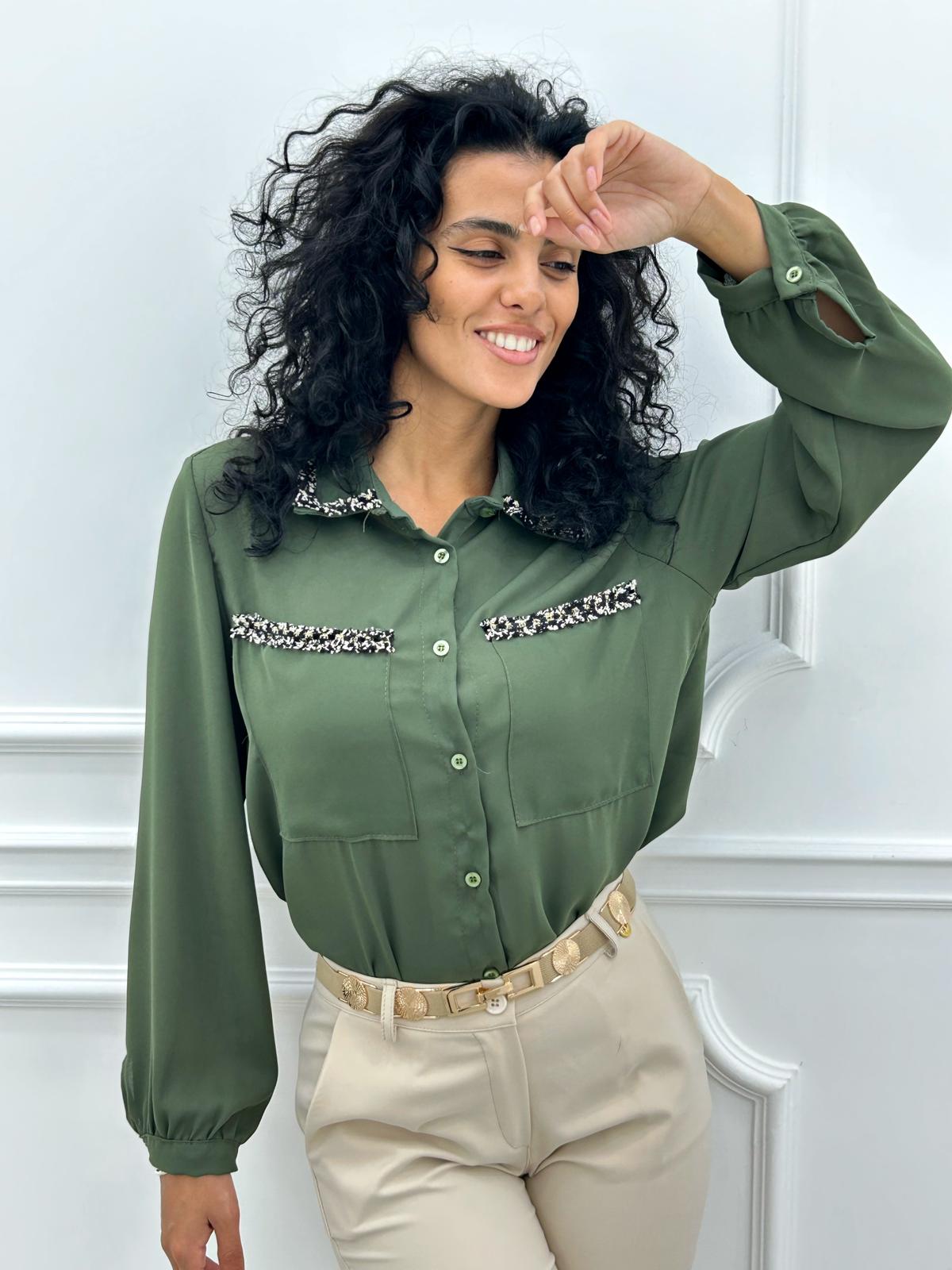 CAMICIA GEORGETTE CON TASCHINI