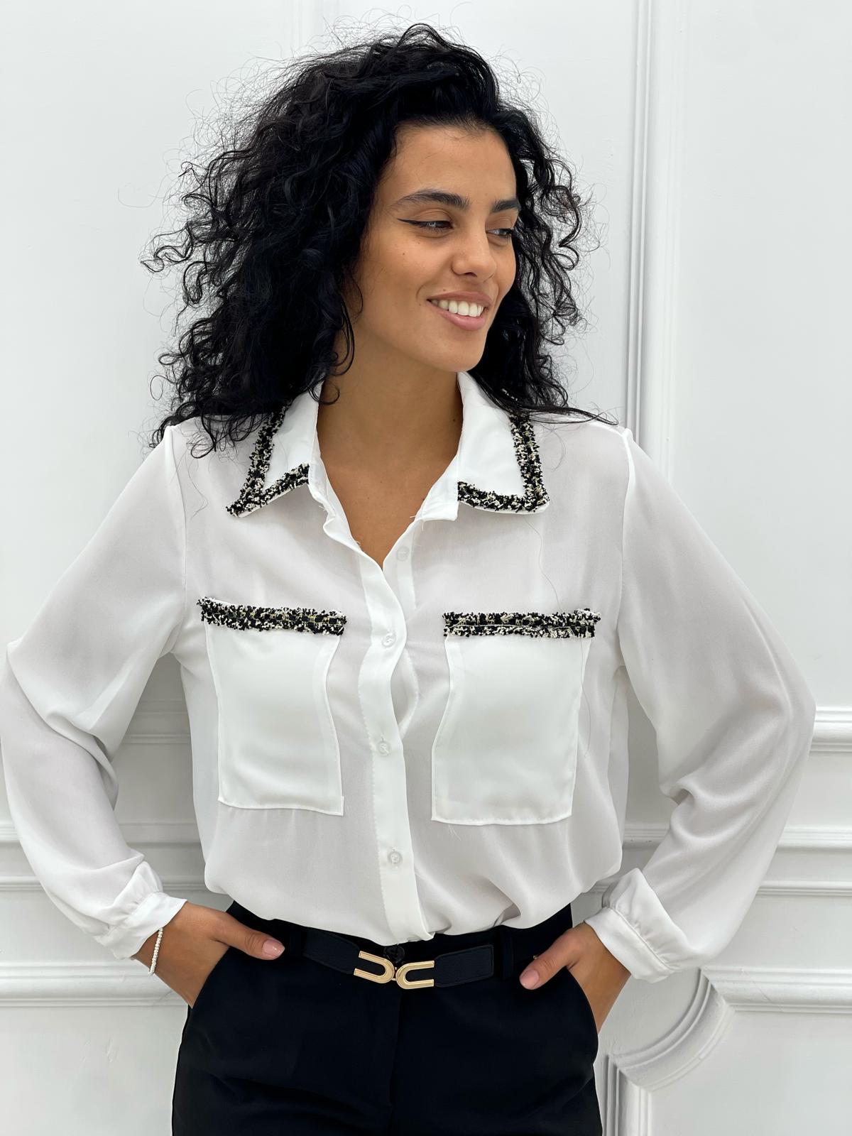 CAMICIA GEORGETTE CON TASCHINI