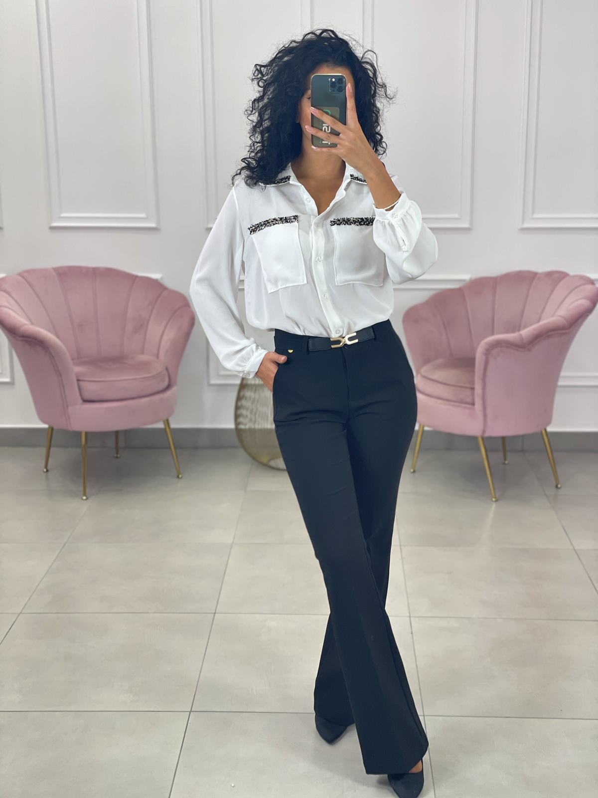 CAMICIA GEORGETTE CON TASCHINI
