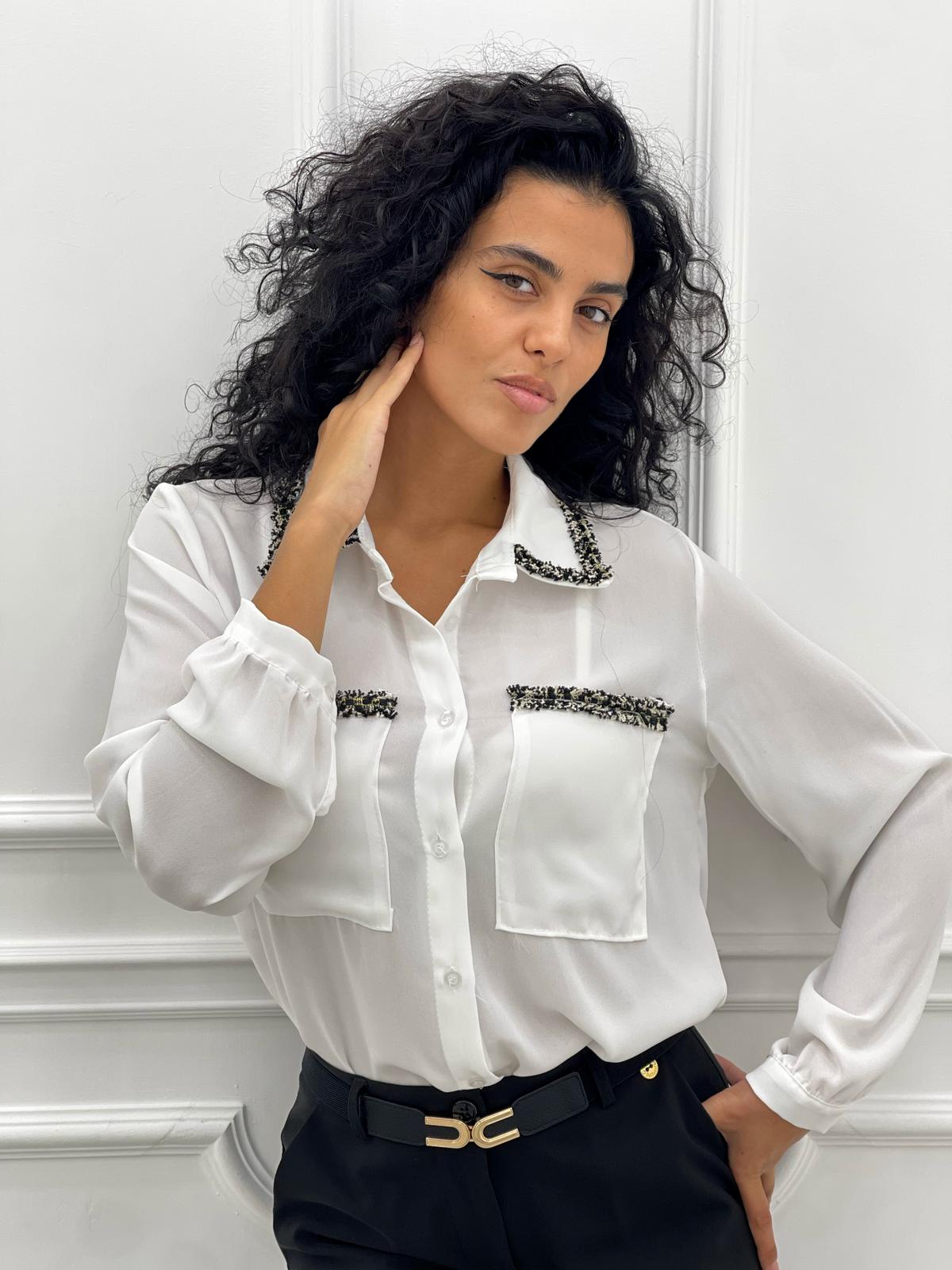 CAMICIA GEORGETTE CON TASCHINI