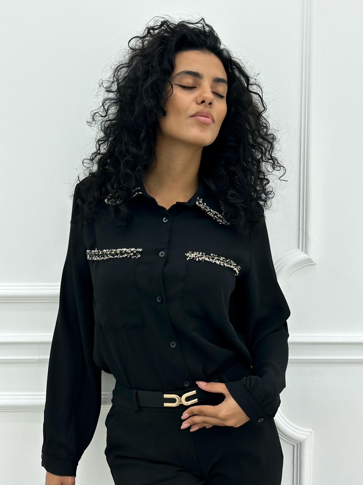 CAMICIA GEORGETTE CON TASCHINI