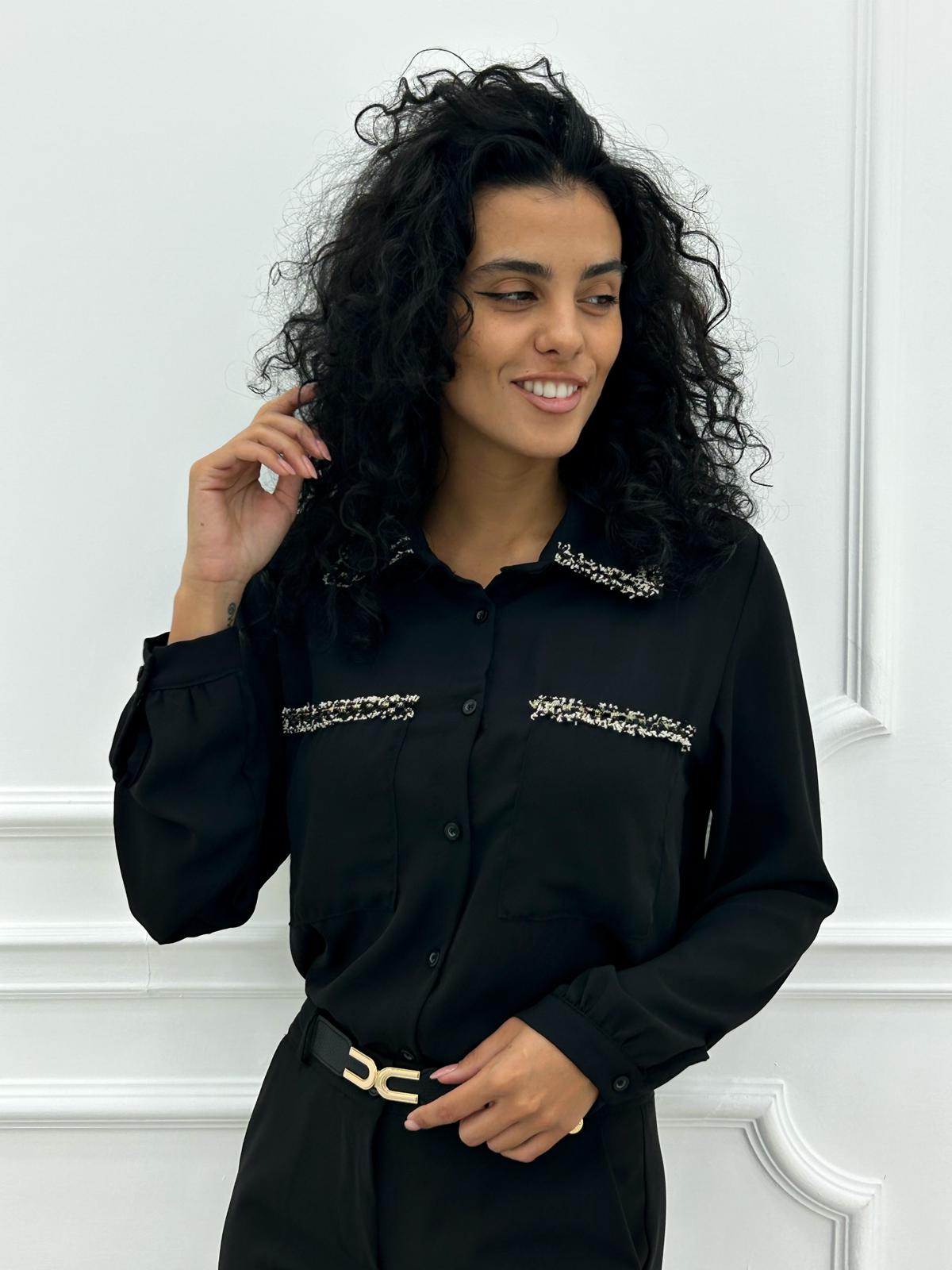 CAMICIA GEORGETTE CON TASCHINI