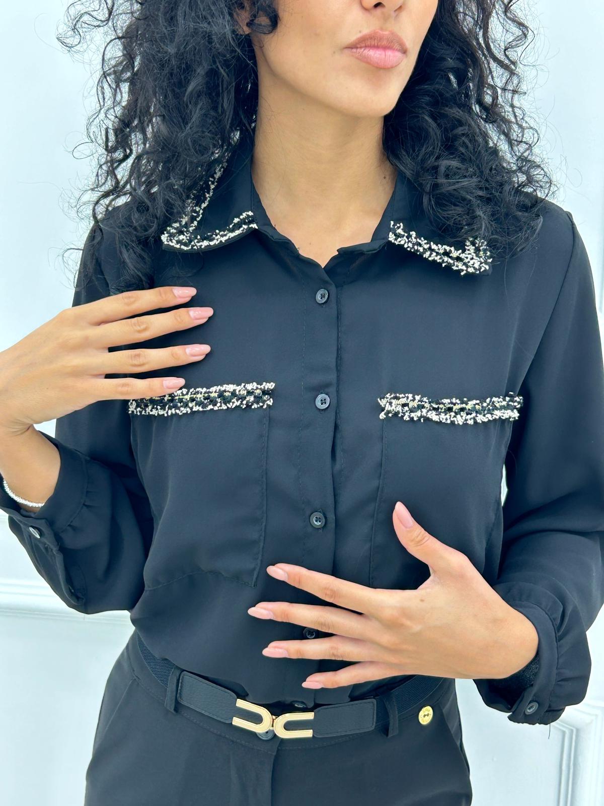 CAMICIA GEORGETTE CON TASCHINI