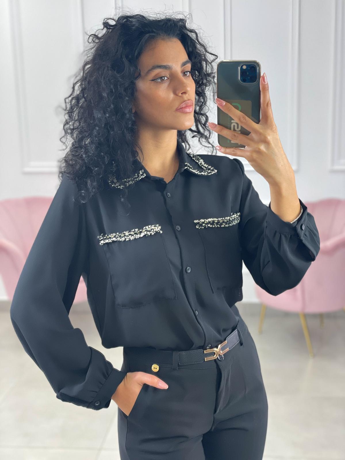 CAMICIA GEORGETTE CON TASCHINI
