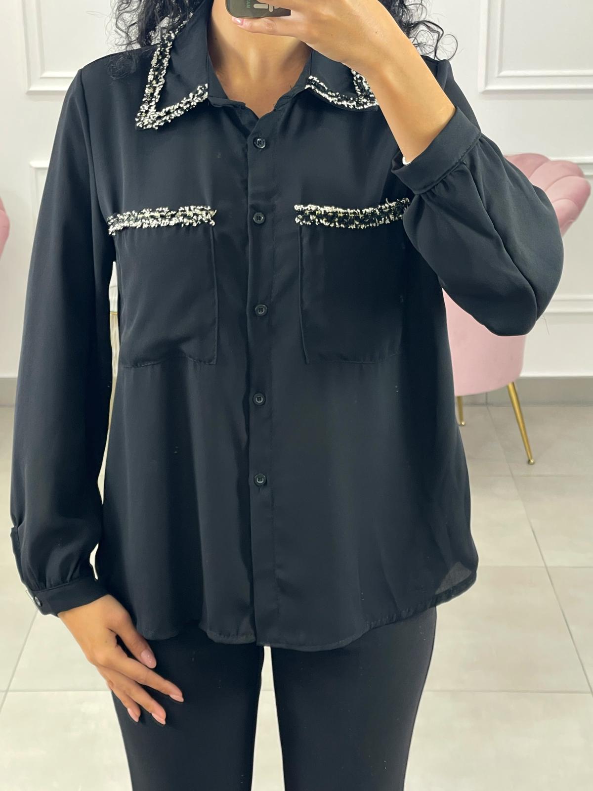 CAMICIA GEORGETTE CON TASCHINI