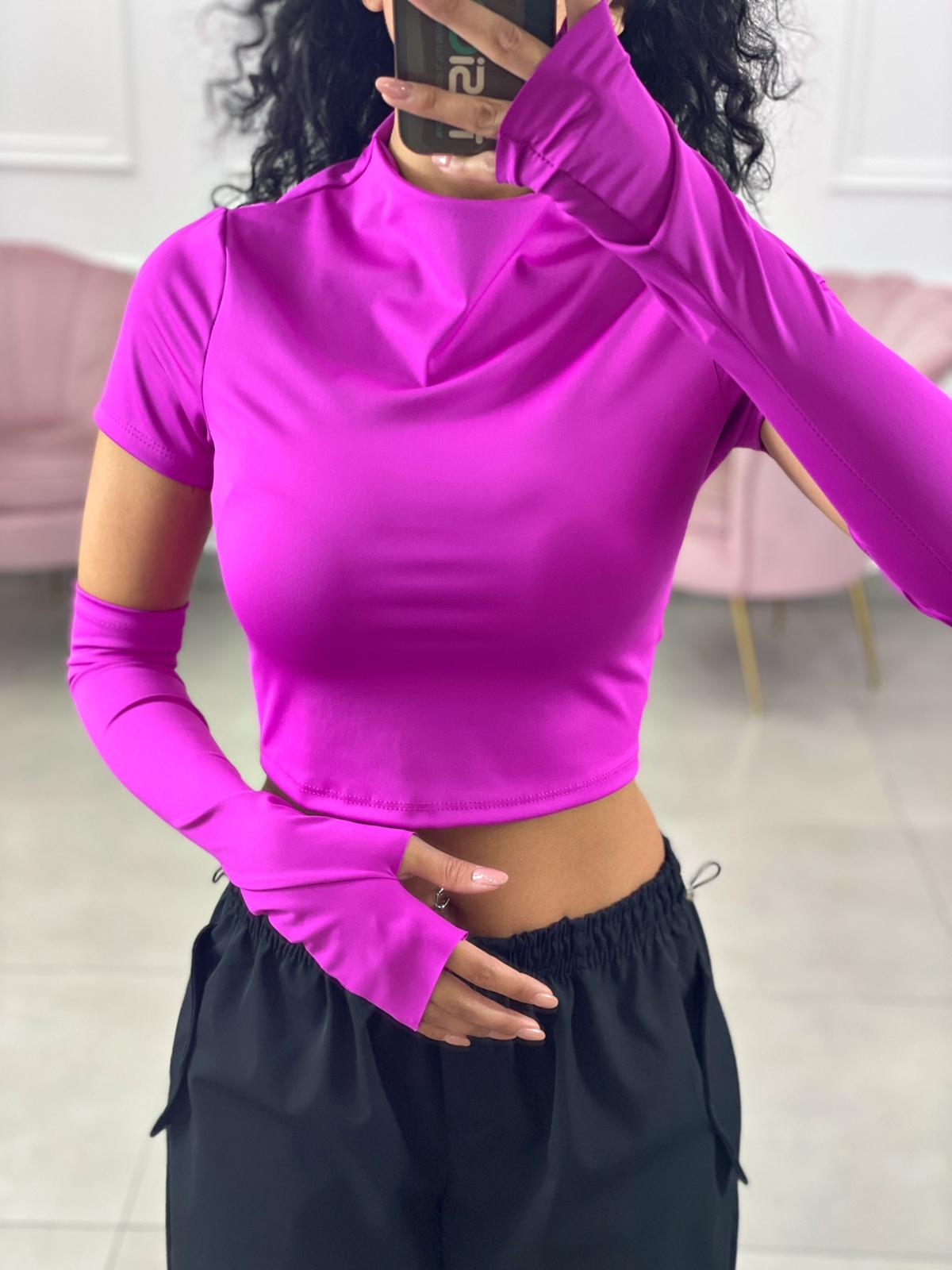 MAGLIA IN LICRA CON MANICOTTI