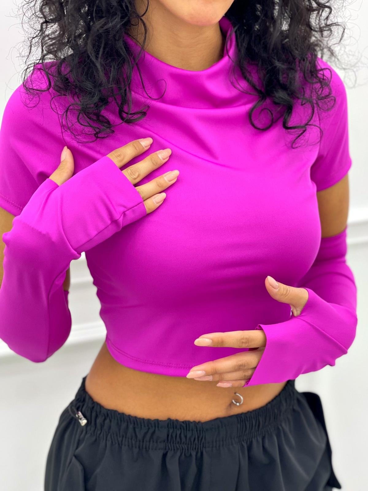 MAGLIA IN LICRA CON MANICOTTI
