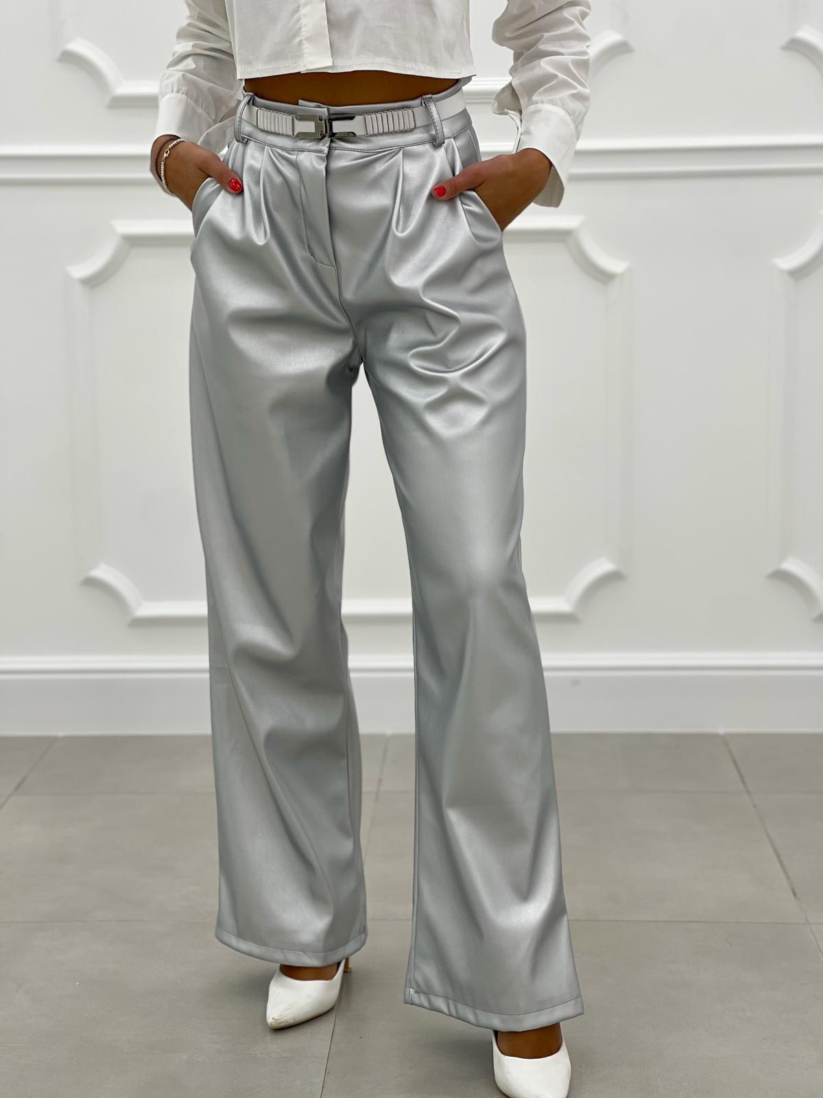 PANTALONE PALAZZO EFFETTO METALLIZZATO