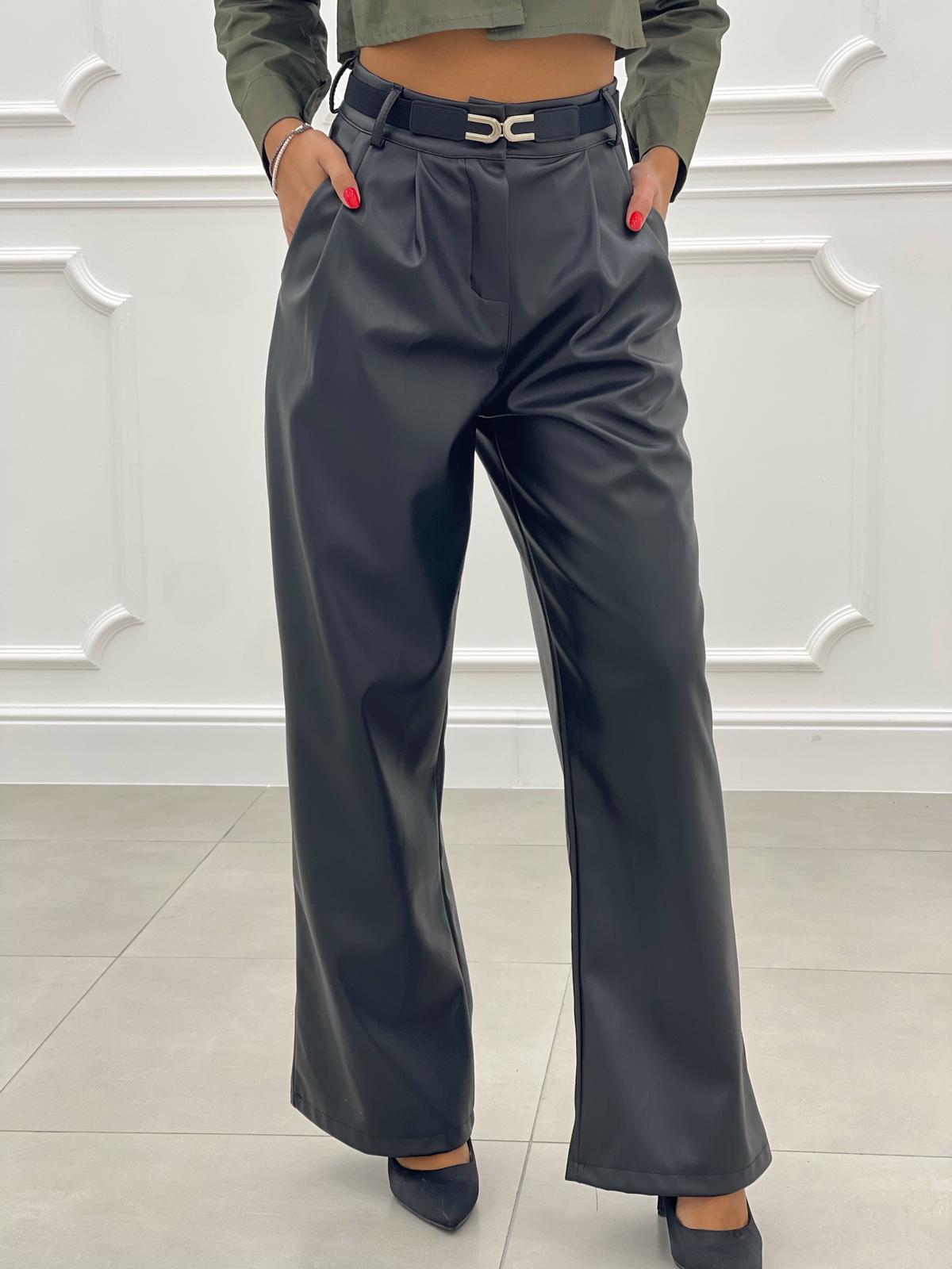 PANTALONE PALAZZO EFFETTO METALLIZZATO