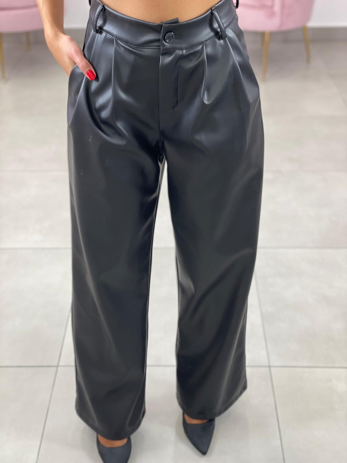 PANTALONE PALAZZO EFFETTO METALLIZZATO