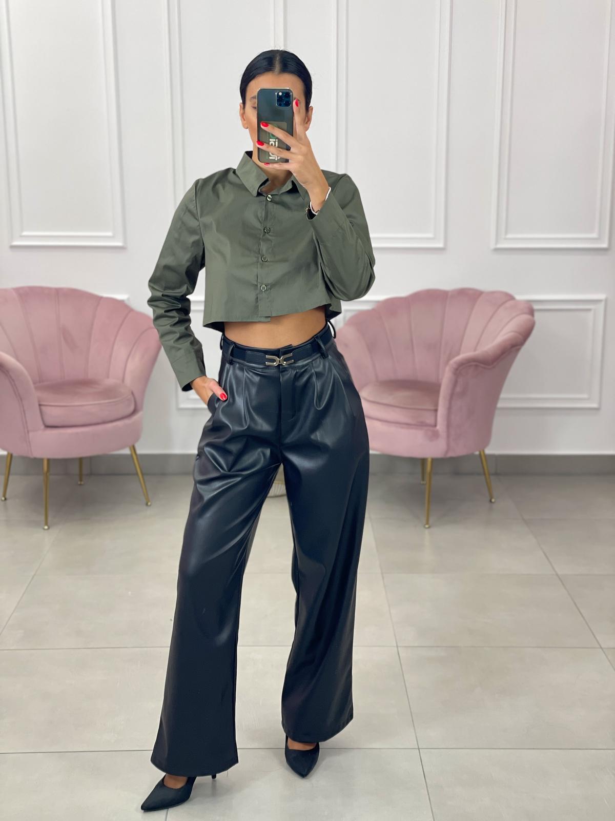 PANTALONE PALAZZO EFFETTO METALLIZZATO