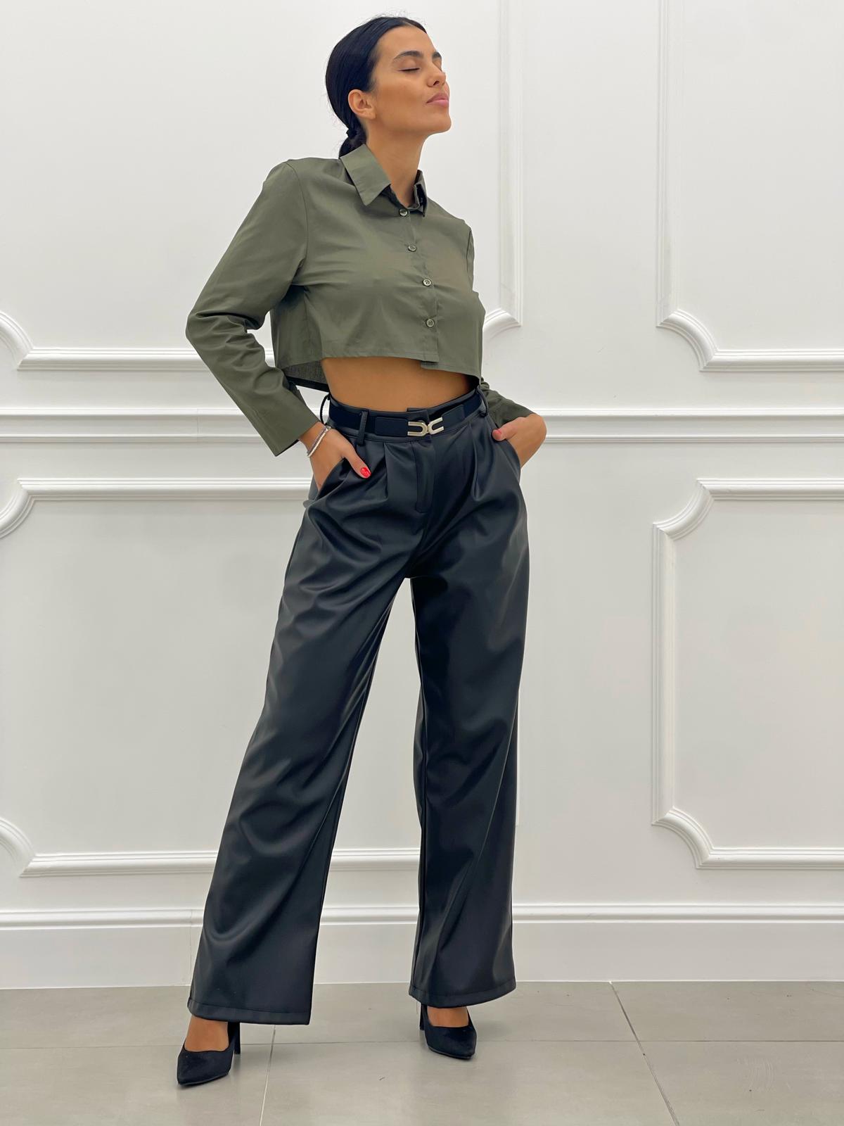CAMICIA CROP MANICA LUNGA