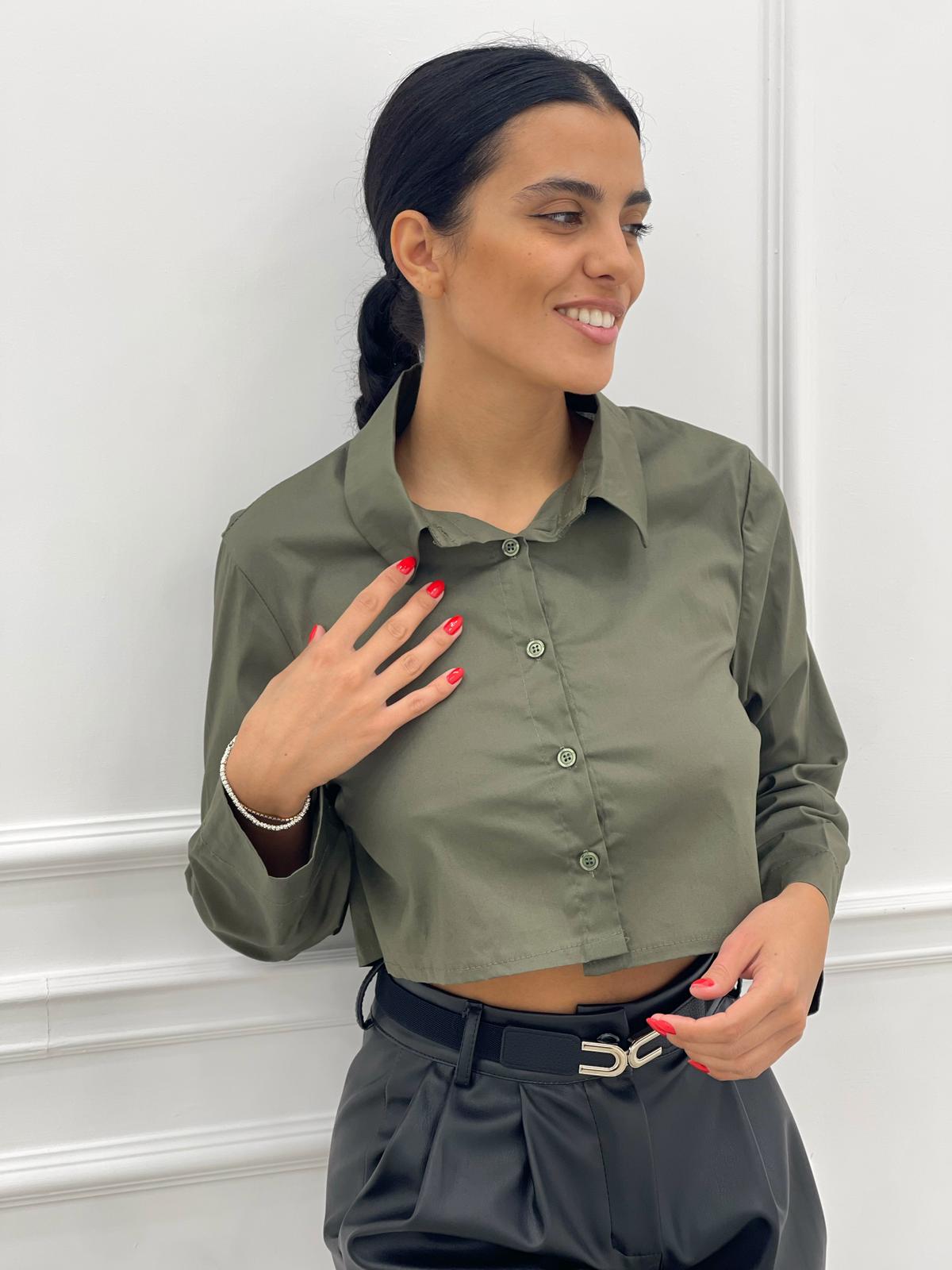 CAMICIA CROP MANICA LUNGA