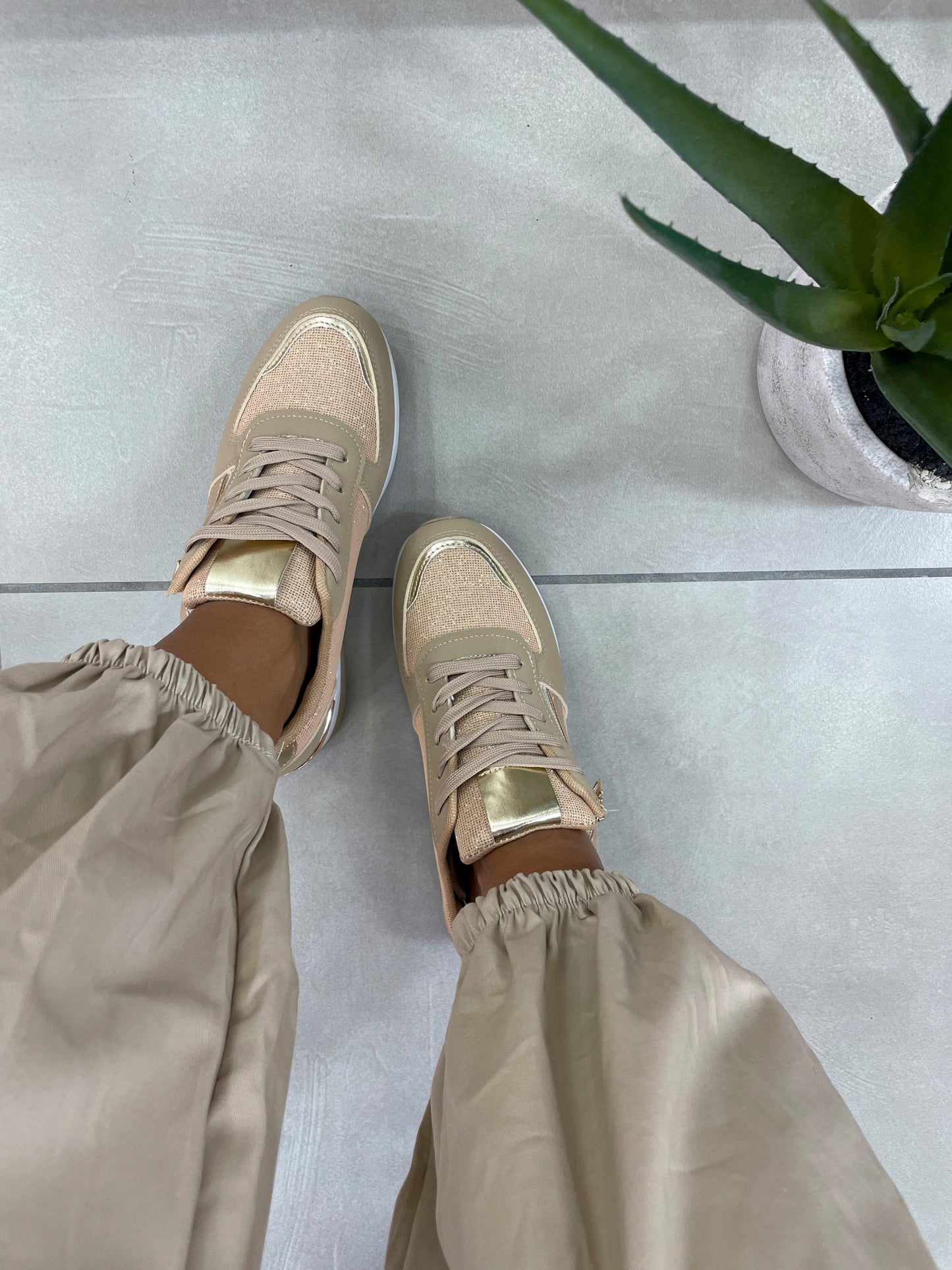 SNEAKERS CON INSERTI LUREX E ZIP