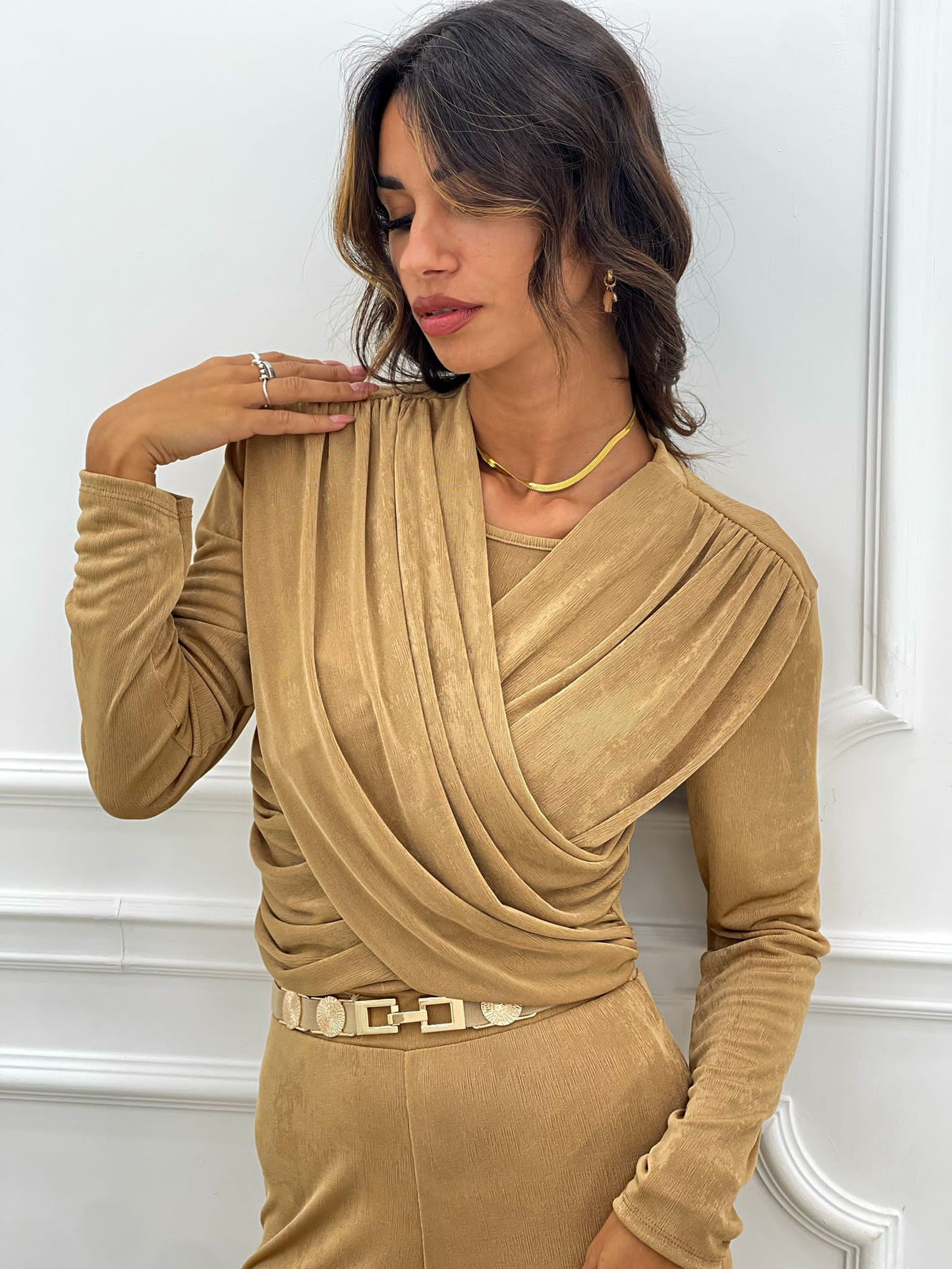 MAGLIA INCROCIO DRAPPEGGIATA