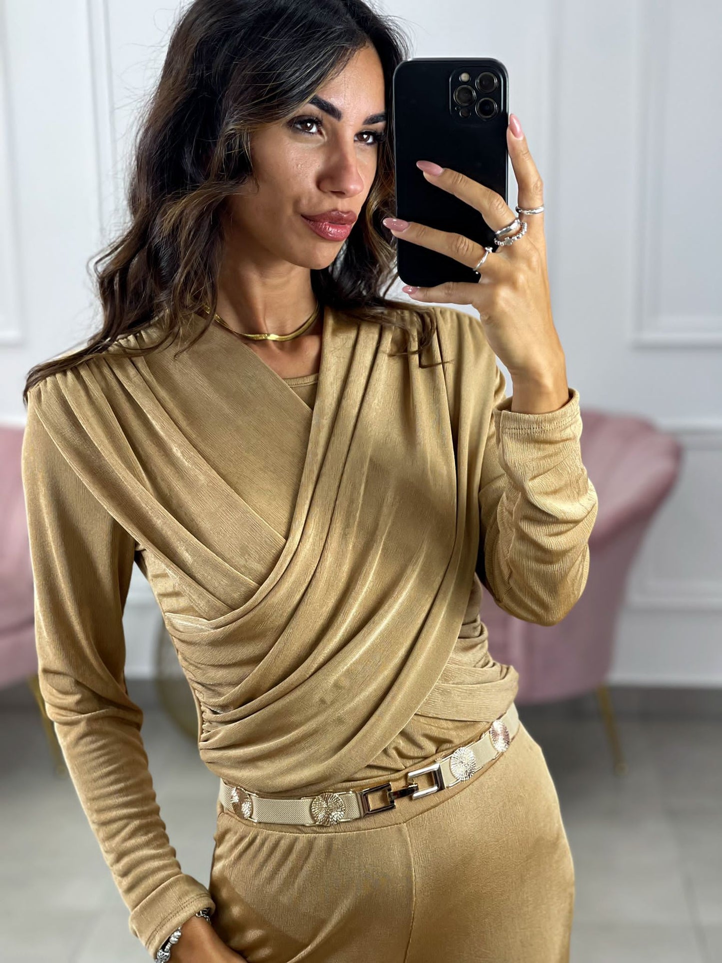 MAGLIA INCROCIO DRAPPEGGIATA