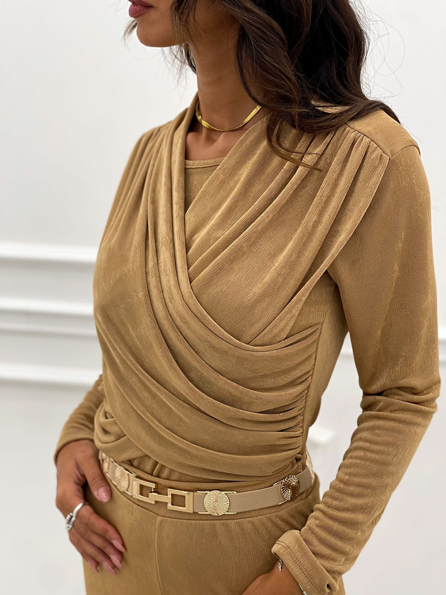 MAGLIA INCROCIO DRAPPEGGIATA