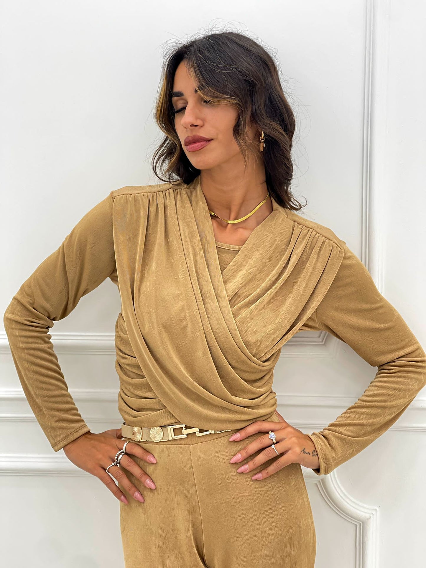 MAGLIA INCROCIO DRAPPEGGIATA