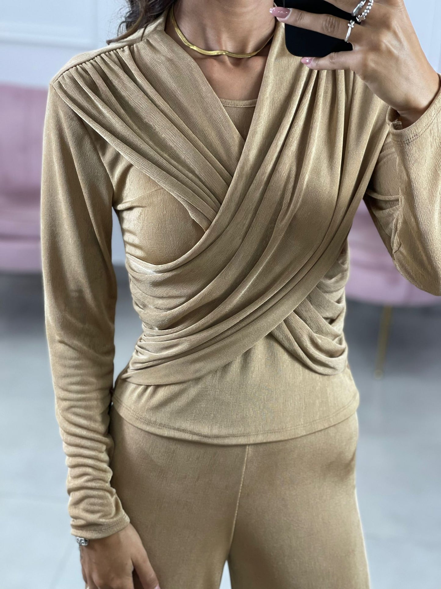 MAGLIA INCROCIO DRAPPEGGIATA