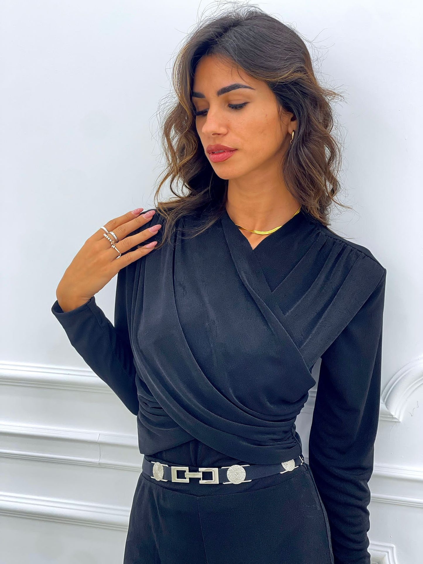 MAGLIA INCROCIO DRAPPEGGIATA