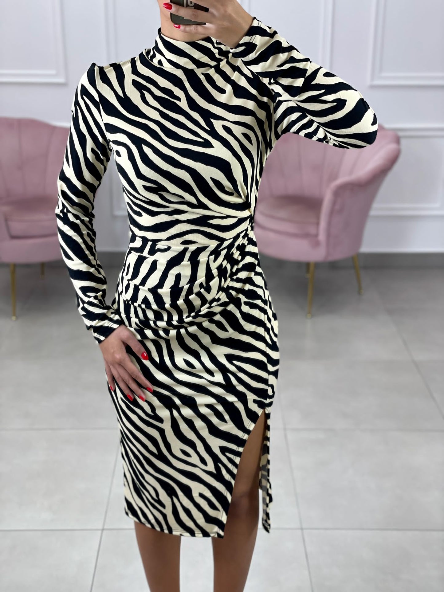VESTITO DRAPPEGGIATO FANTASIA ZEBRATA