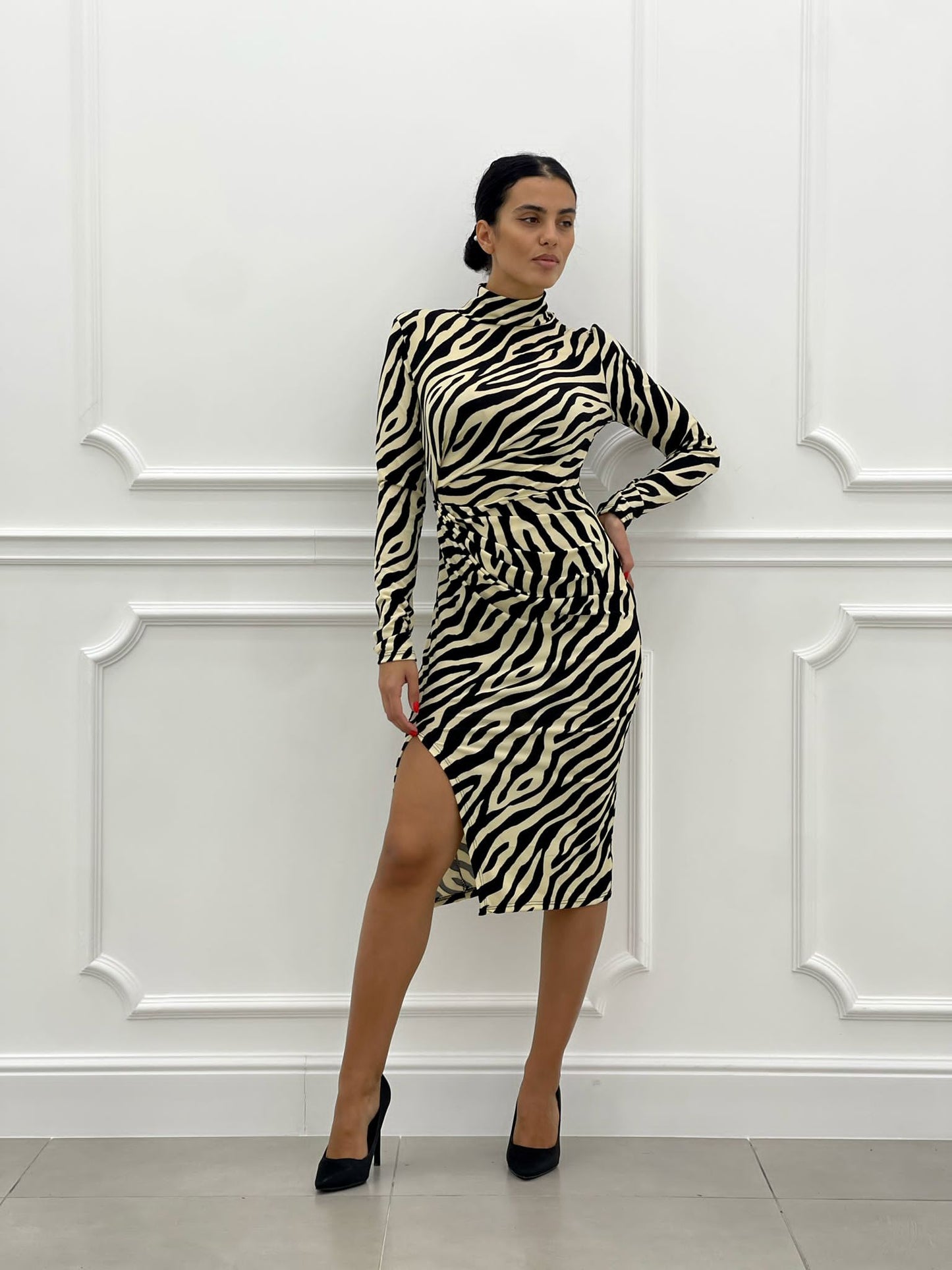 VESTITO DRAPPEGGIATO FANTASIA ZEBRATA